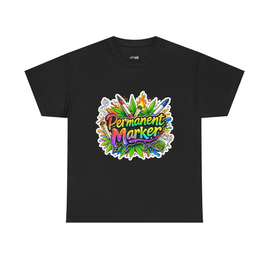 Permanent Marker Graphic Tee - Colorful Retro Art Shirt