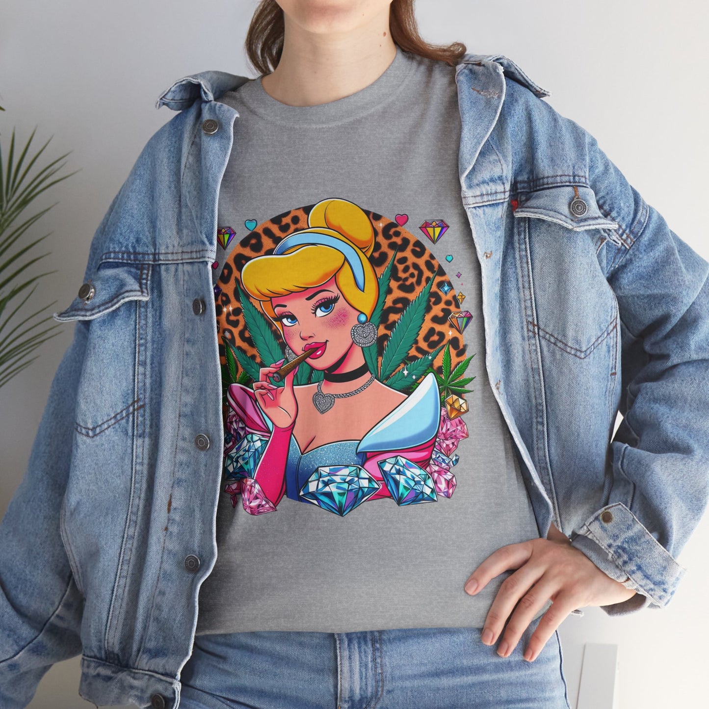 Cinderella Retro Pinup Tee — "Look Like Barbie, Smoke Like Marley" Graphic T‑Shirt