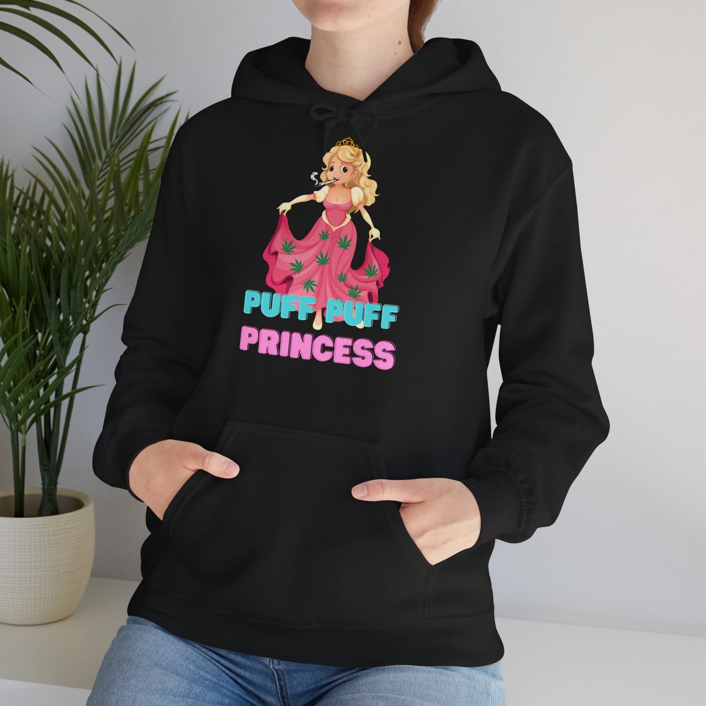 Unisex Heavy Blend Hooded Sweatshirt Princess Pink Design, Puff Princess, Gift for Her