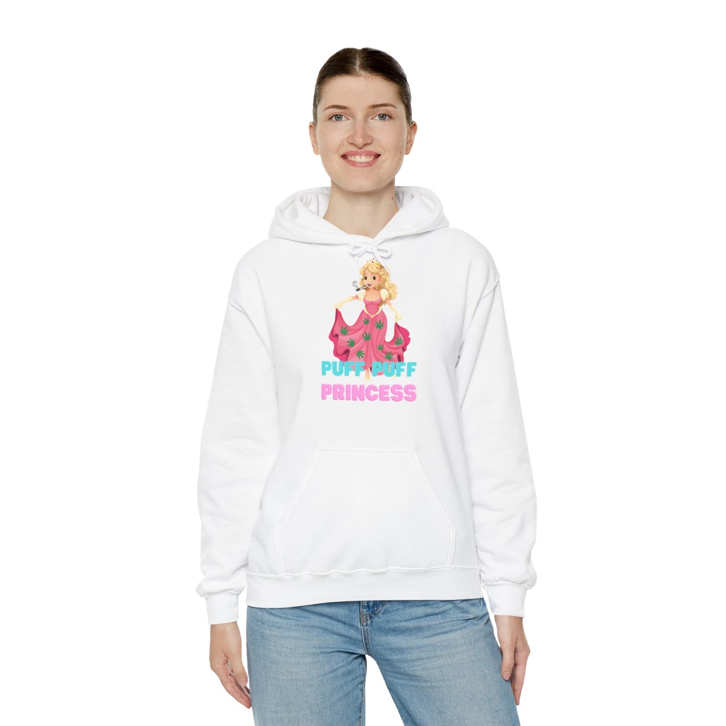 Unisex Heavy Blend Hooded Sweatshirt Princess Pink Design, Puff Princess, Gift for Her