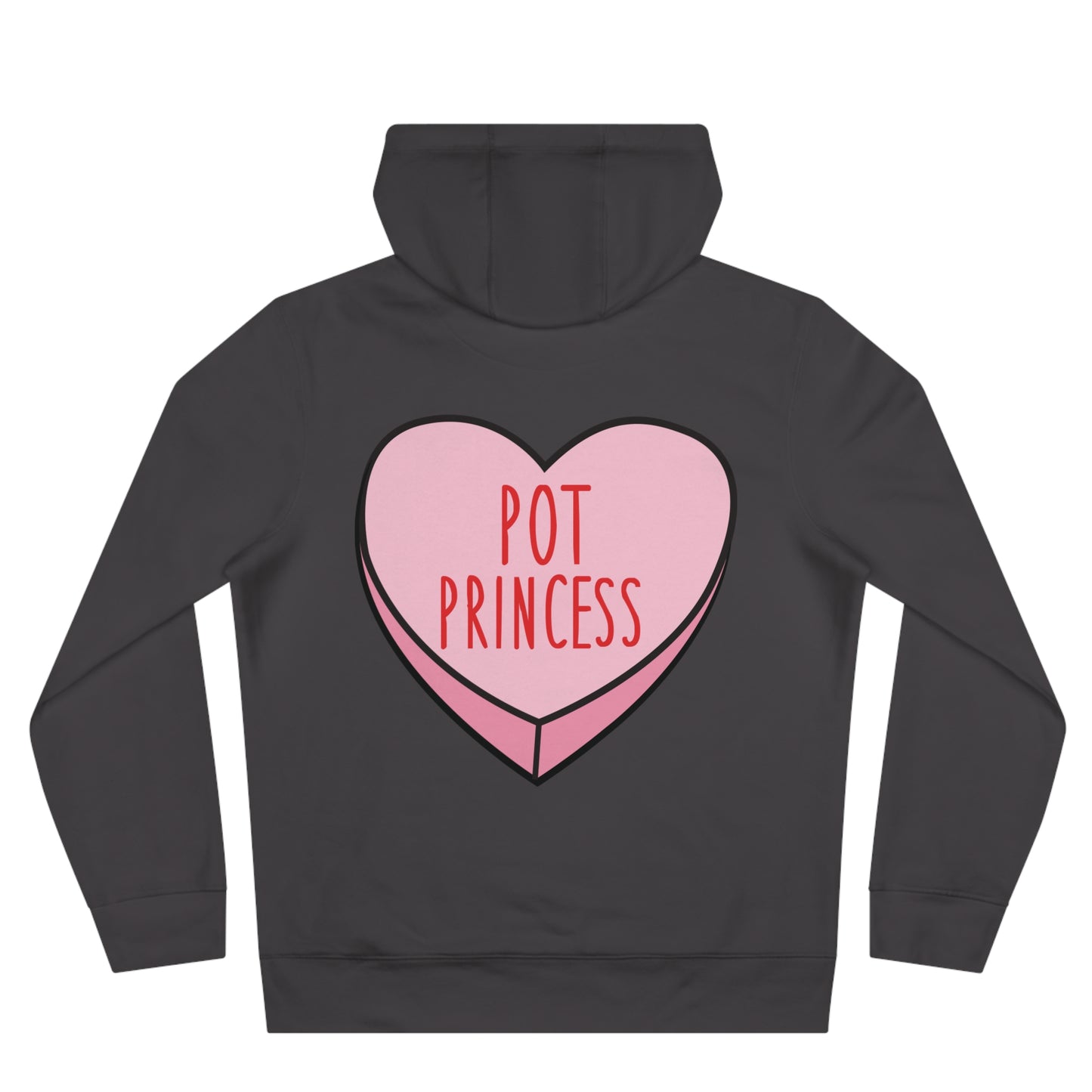 High Vibes Pot Princess Hoodie – Cute Pink Heart 420 Graphic Hooded Sweatshirt