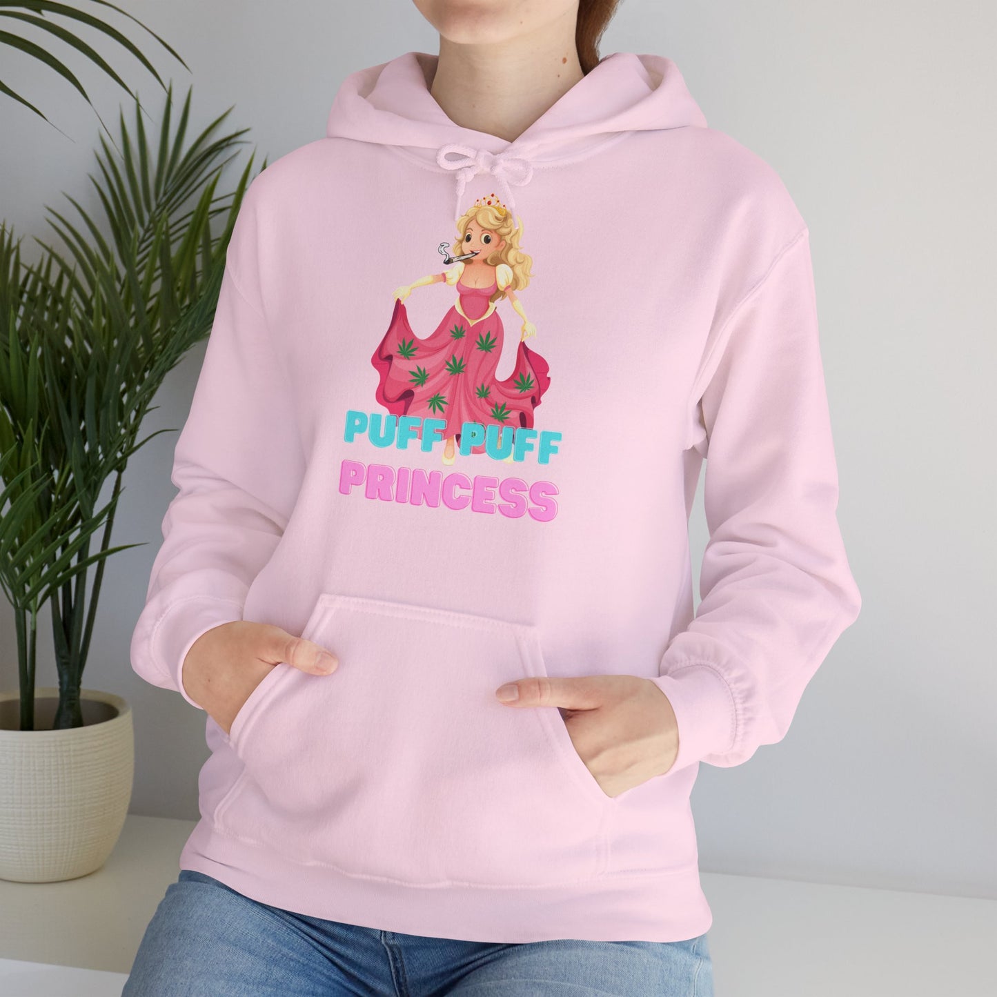 Unisex Heavy Blend Hooded Sweatshirt Princess Pink Design, Puff Princess, Gift for Her