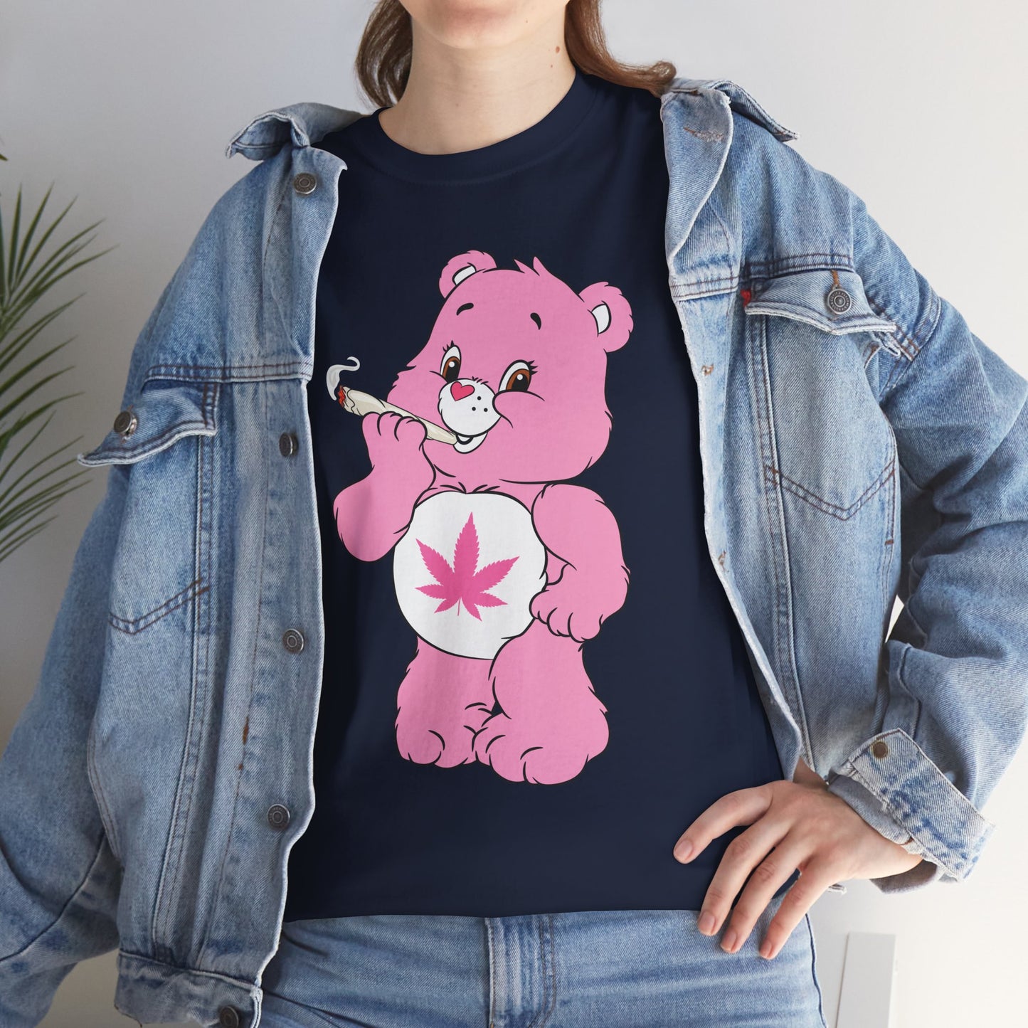 Pink 420 Bear T‑Shirt — Cute Stoner Graphic Tee