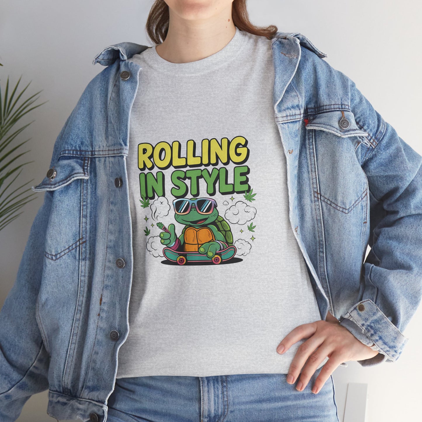 Rolling in Style Turtle T-Shirt — Cute Cartoon Turtle Graphic Tee