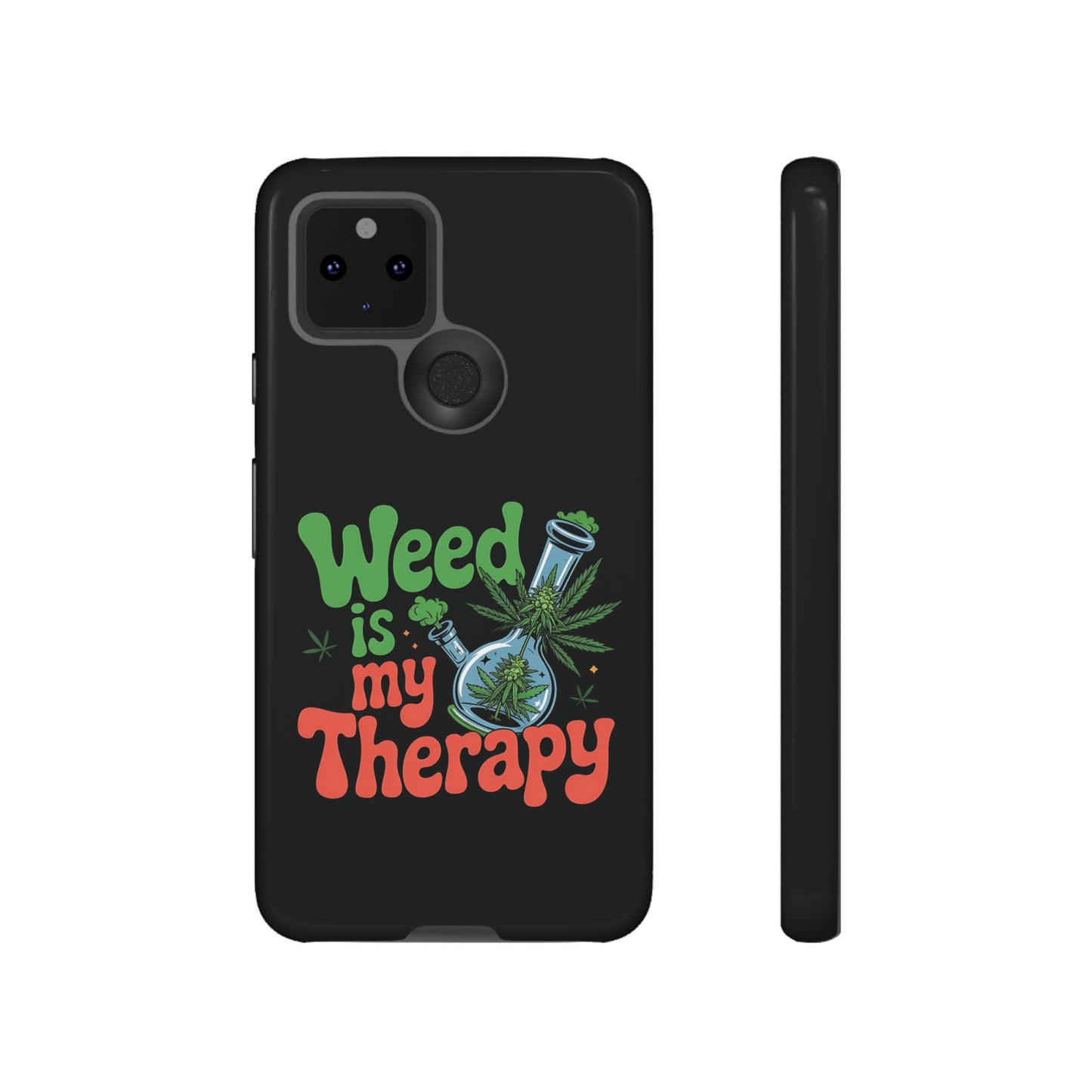 Phone Case — "Weed Is My Therapy" Retro Cannabis Design