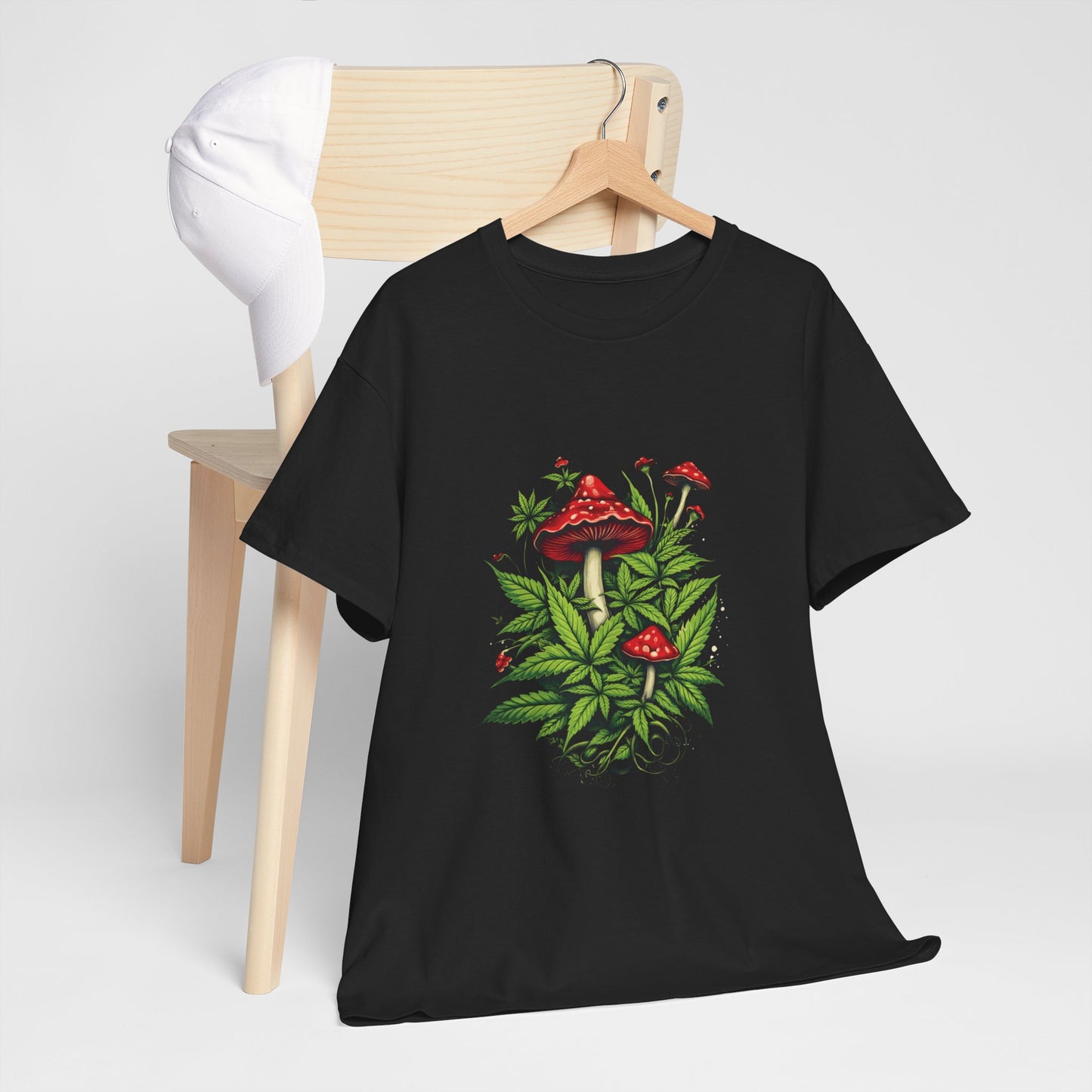 Mushroom Garden T-Shirt — Red Toadstool Botanical Tee