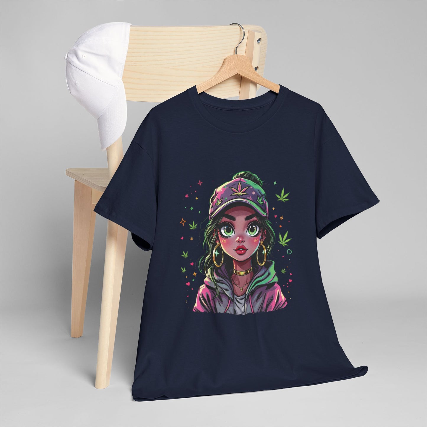 Weed Girl Graphic Tee — Cute Stoned Girl Illustration T-Shirt