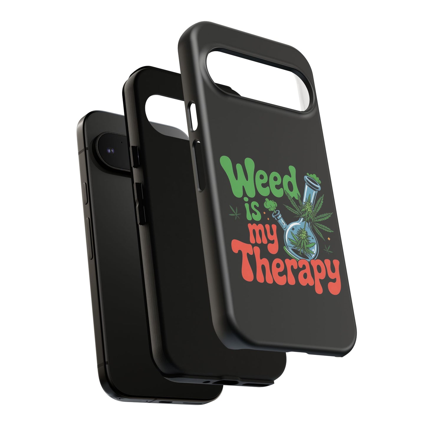 Phone Case — "Weed Is My Therapy" Retro Cannabis Design