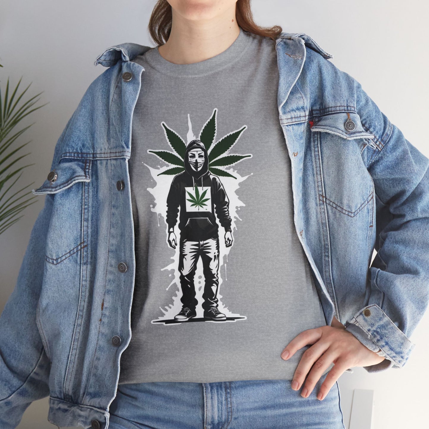 420 Stencil Graphic Tee — Leaf Hoodie Silhouette Shirt