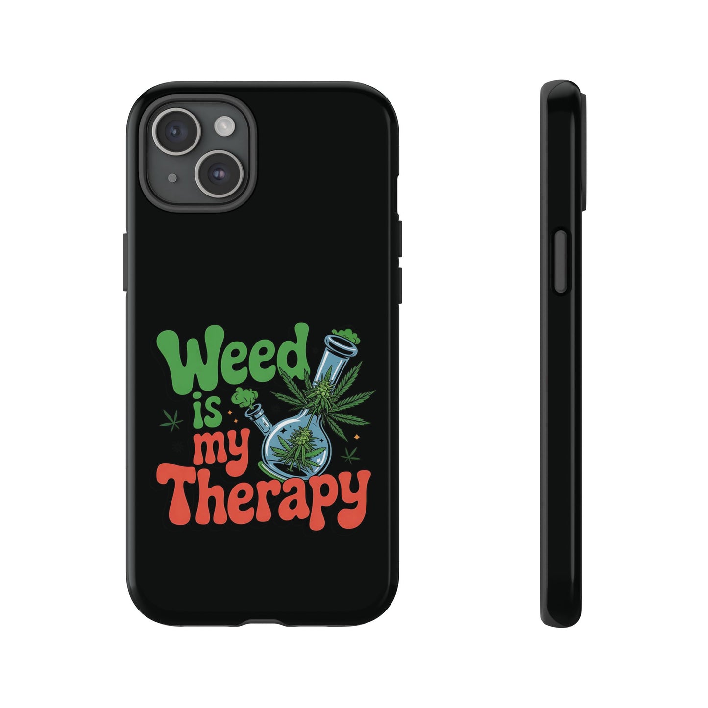 Phone Case — "Weed Is My Therapy" Retro Cannabis Design