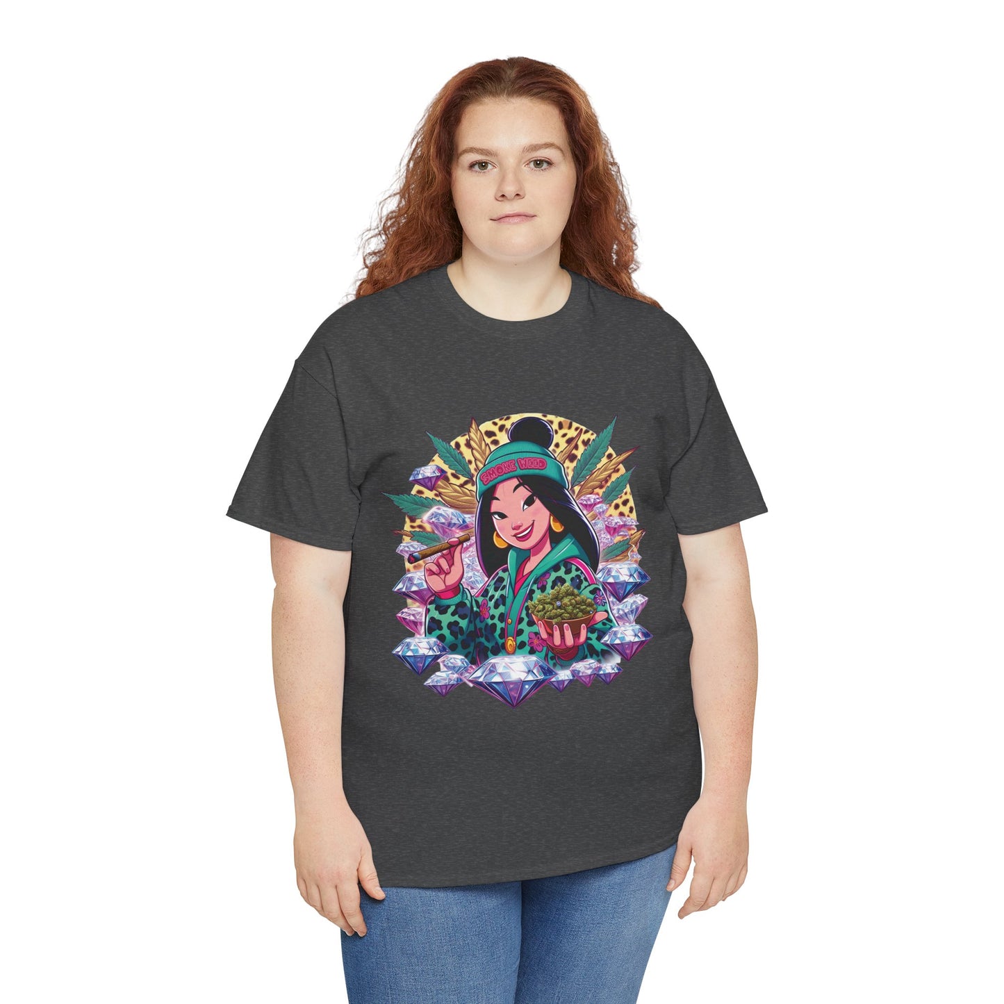 Mulan Floral Portrait T‑Shirt — Vibrant Asian Princess Illustration Tee