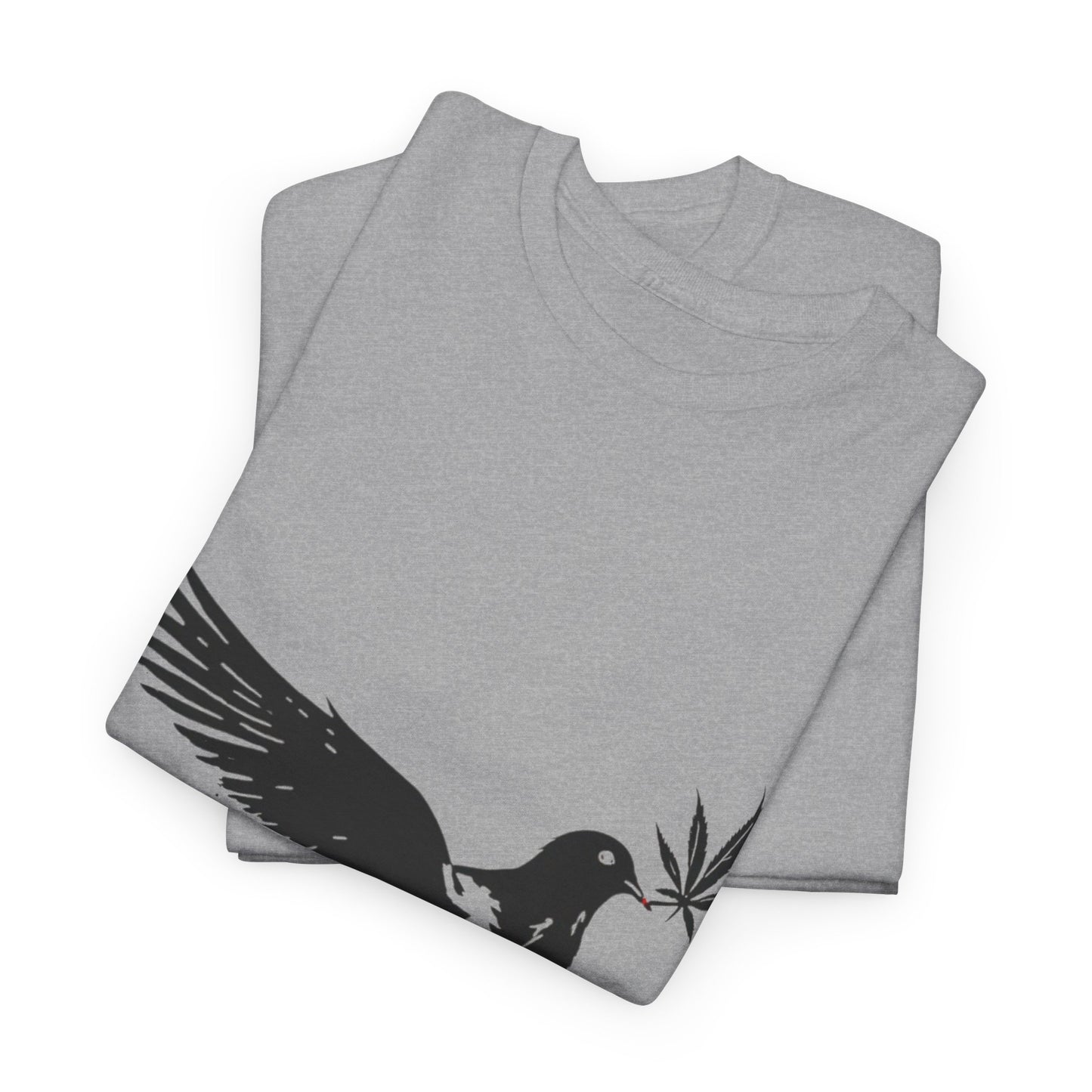 Dove with Weed Leaf Tee — Peace Dove Graphic T-Shirt
