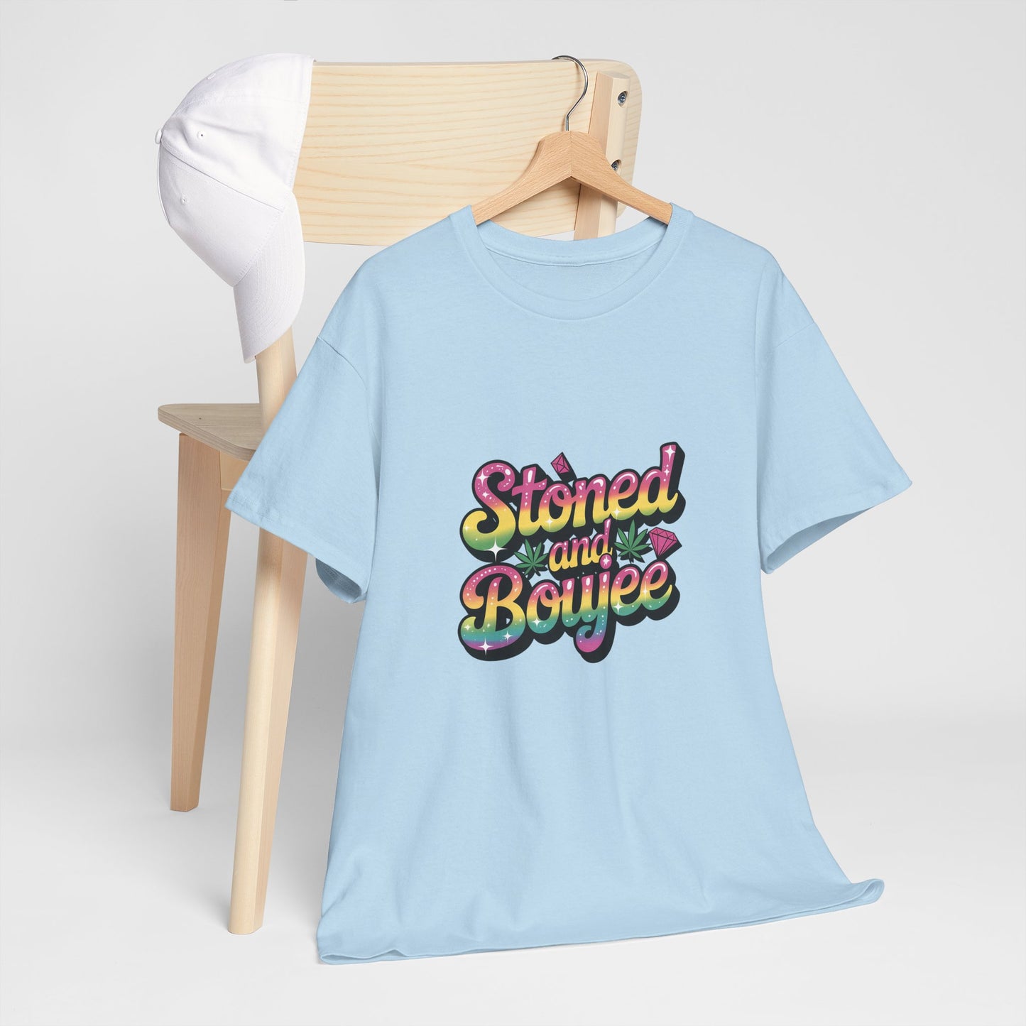 T-Shirt — "Stoned and Boujee" Colorful Retro Graphic Tee