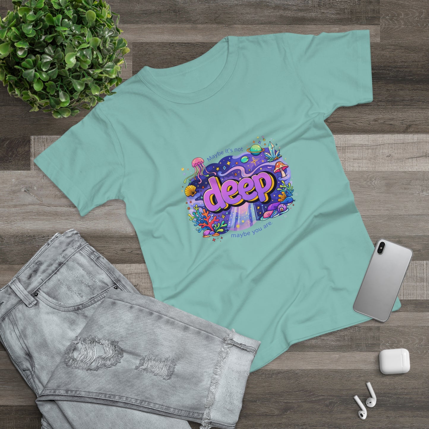Deep Ocean Graphic T-Shirt — "Deep" Colorful Underwater Design