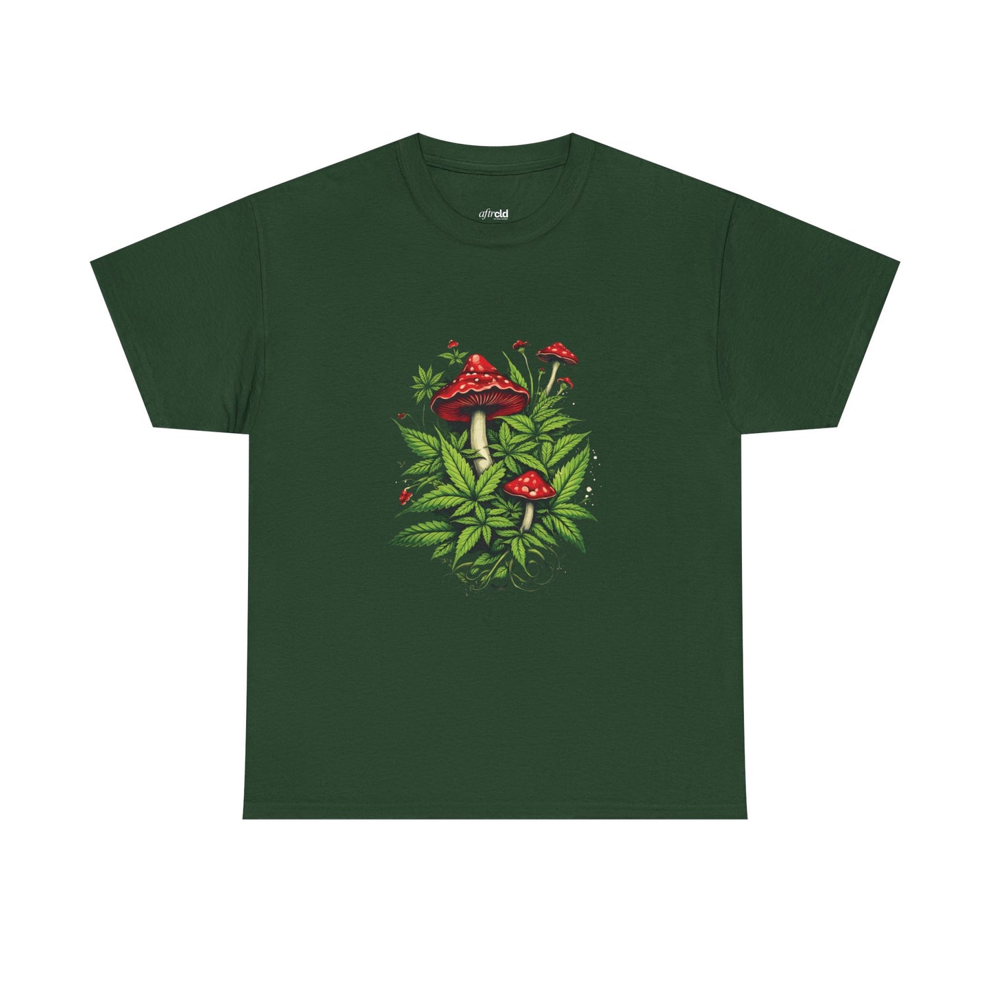 Mushroom Garden T-Shirt — Red Toadstool Botanical Tee