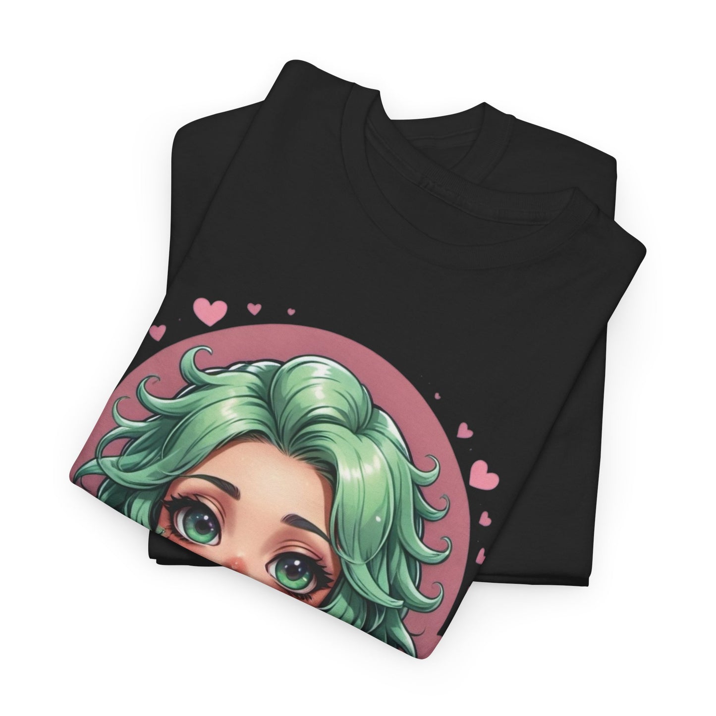 Plant Girl Cute Tee — Green Hair Anime Girl Graphic T-Shirt