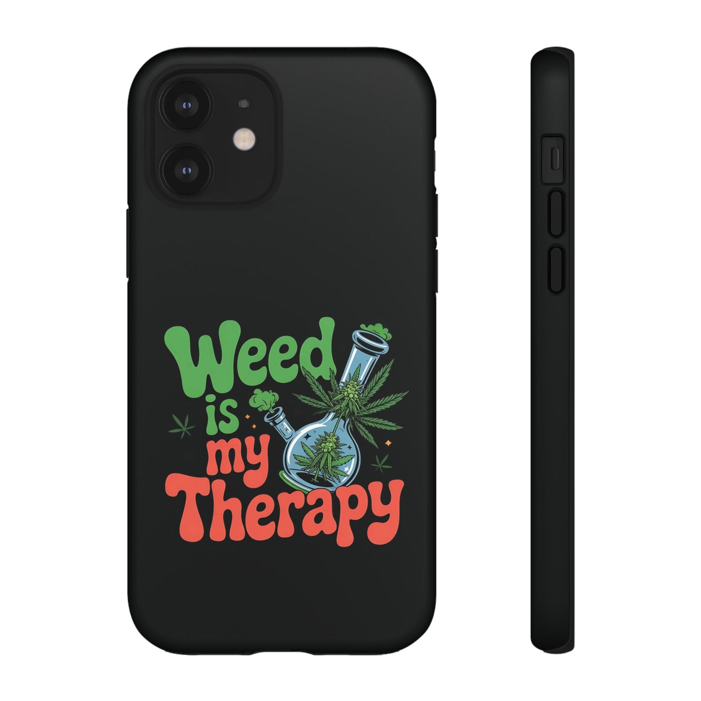 Phone Case — "Weed Is My Therapy" Retro Cannabis Design