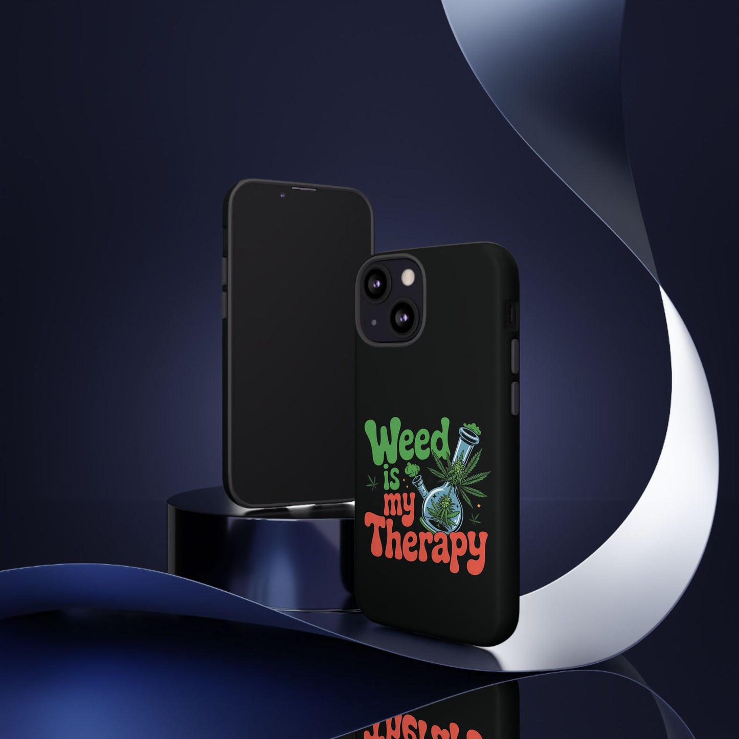 Phone Case — "Weed Is My Therapy" Retro Cannabis Design