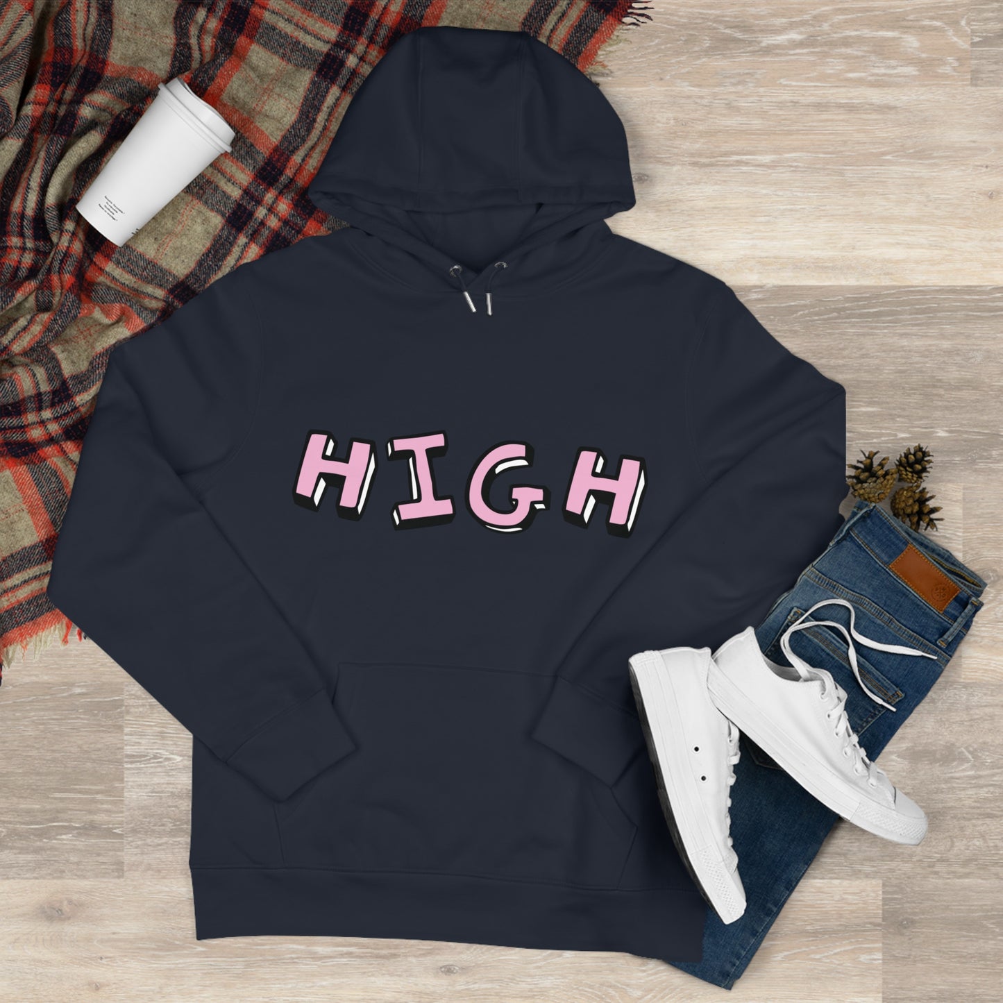 420 Hoodie — "HIGH" Front & "It's 4:20 Baby" Back Graphic Pullover