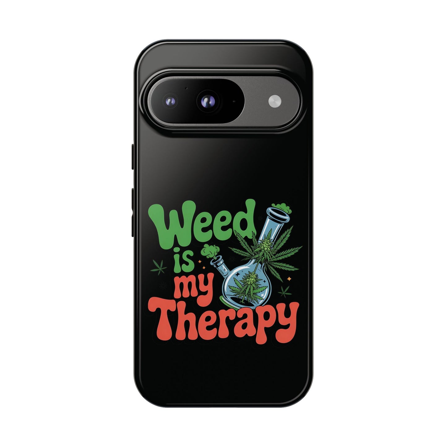 Phone Case — "Weed Is My Therapy" Retro Cannabis Design