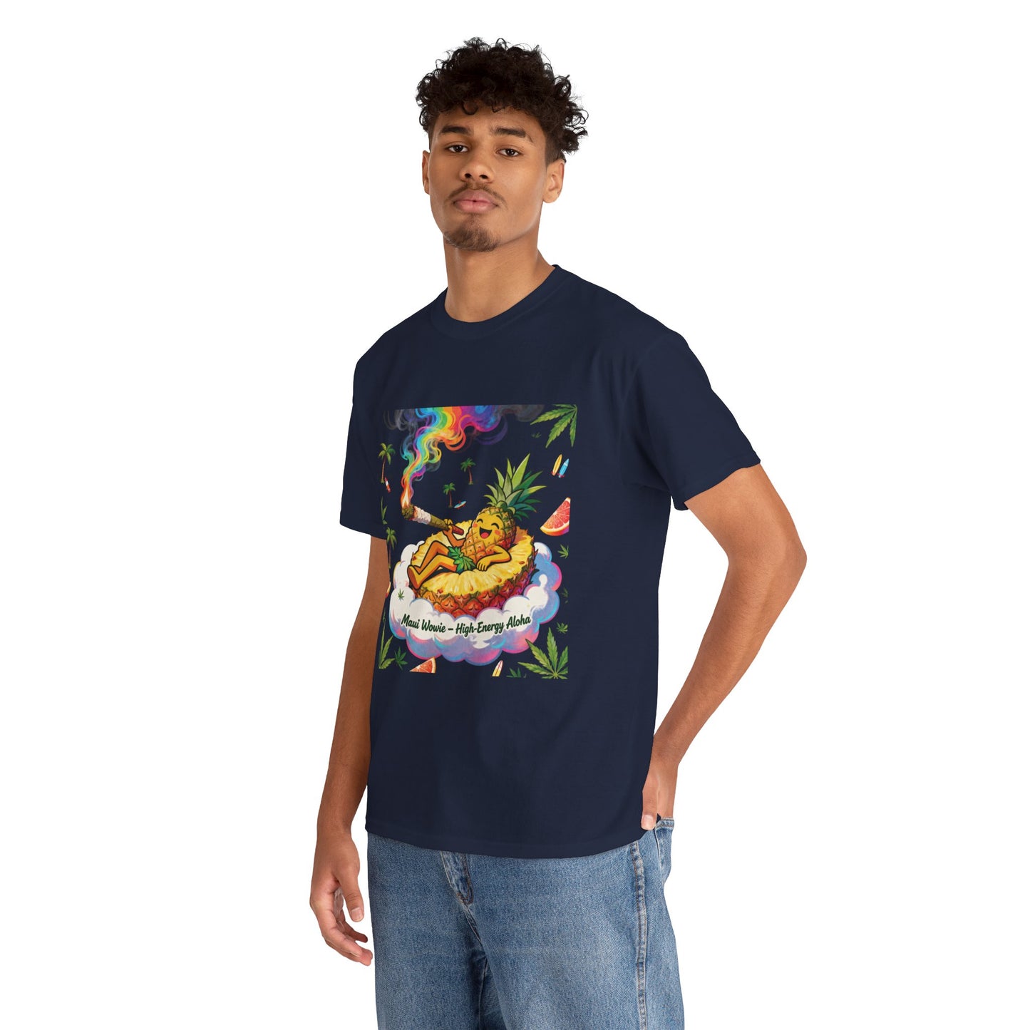 Pineapple Chill T‑Shirt — 'Good Vibes, High Times' Psychedelic Tropical Tee