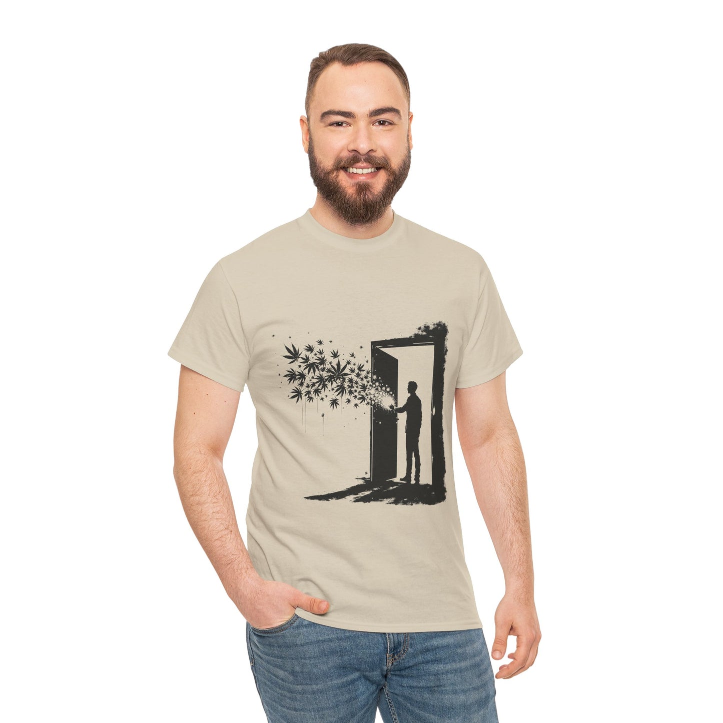 Dream Portal T‑Shirt — Silhouette Doorway with Stars Graphic