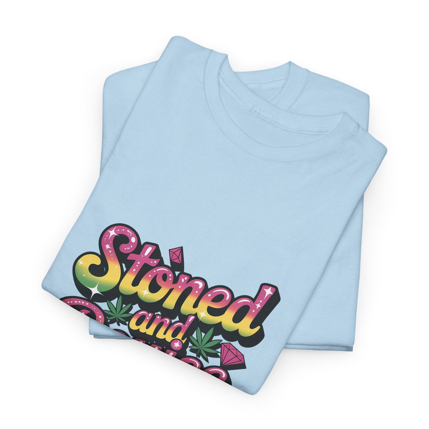 T-Shirt — "Stoned and Boujee" Colorful Retro Graphic Tee
