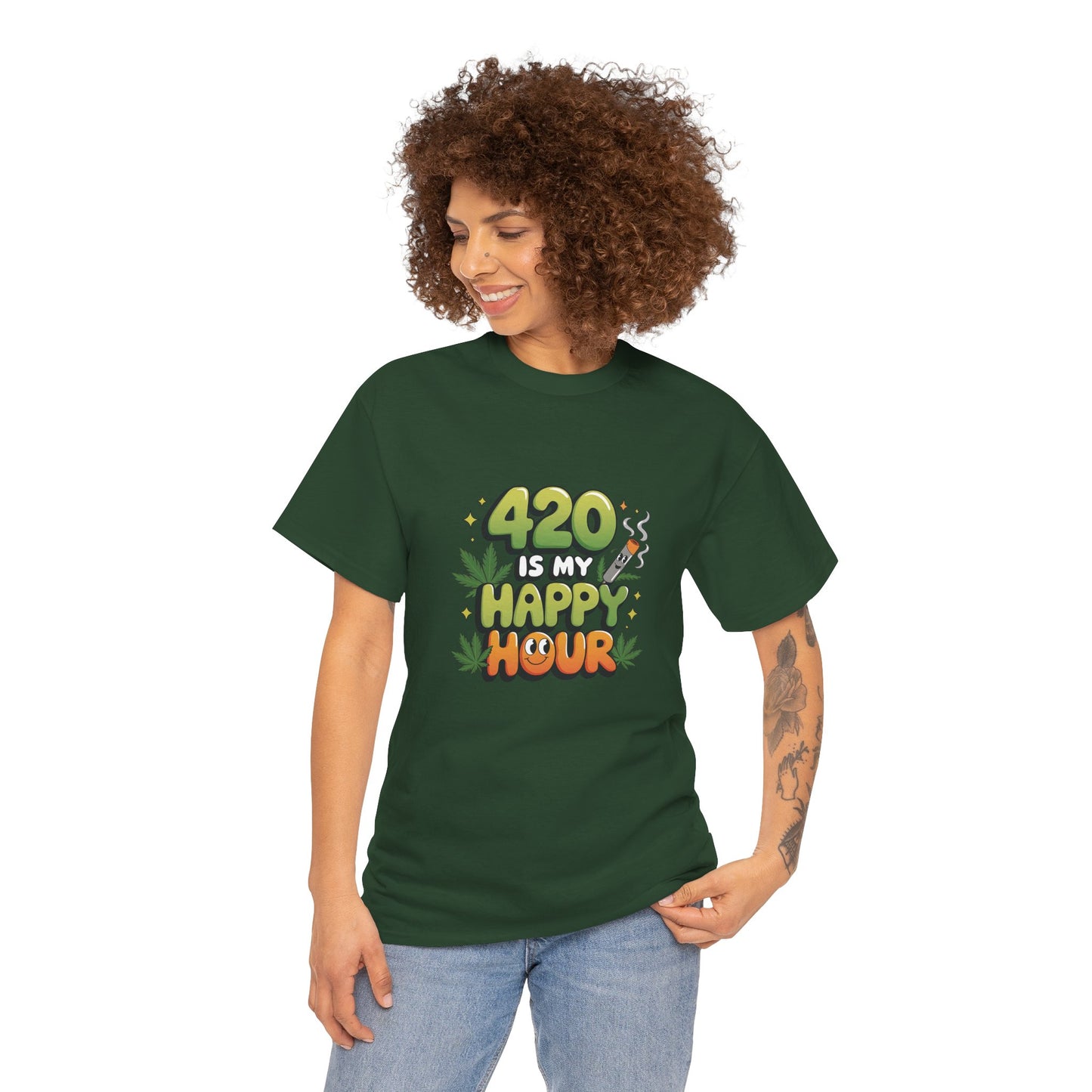 420 Is My Happy Hour T-Shirt - Funny Stoner Tee