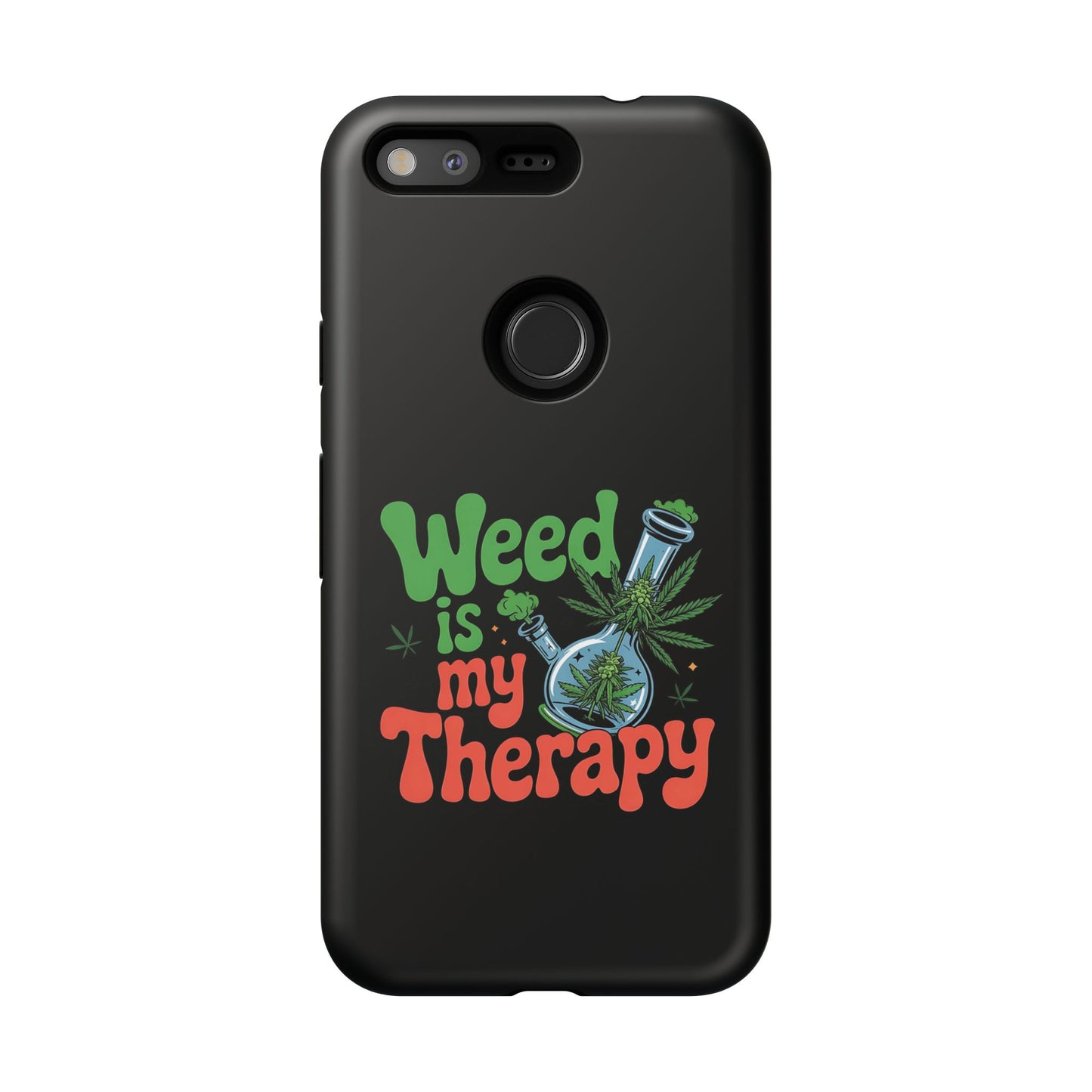 Phone Case — "Weed Is My Therapy" Retro Cannabis Design