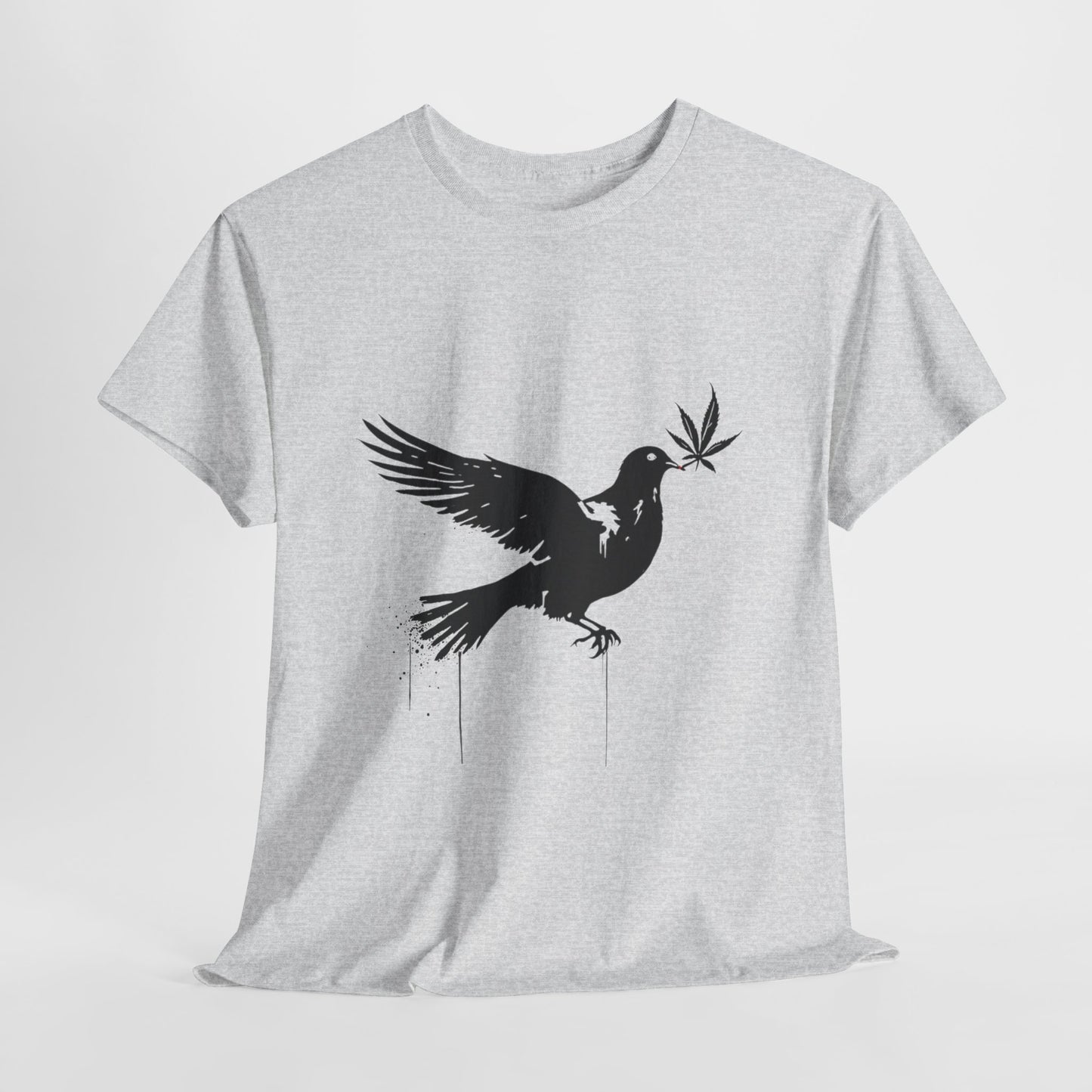 Dove with Weed Leaf Tee — Peace Dove Graphic T-Shirt