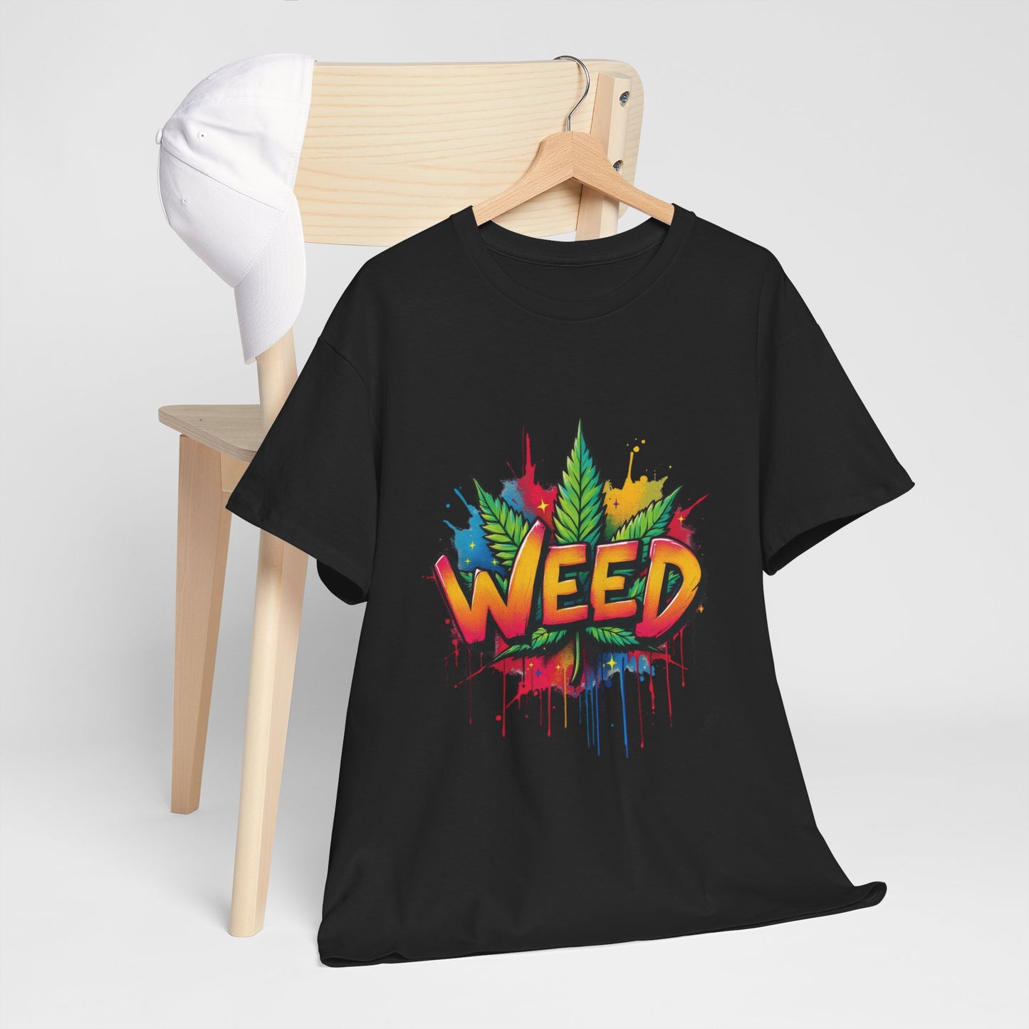 Weed Graffiti T-Shirt — Colorful 420 Leaf Street Art Tee