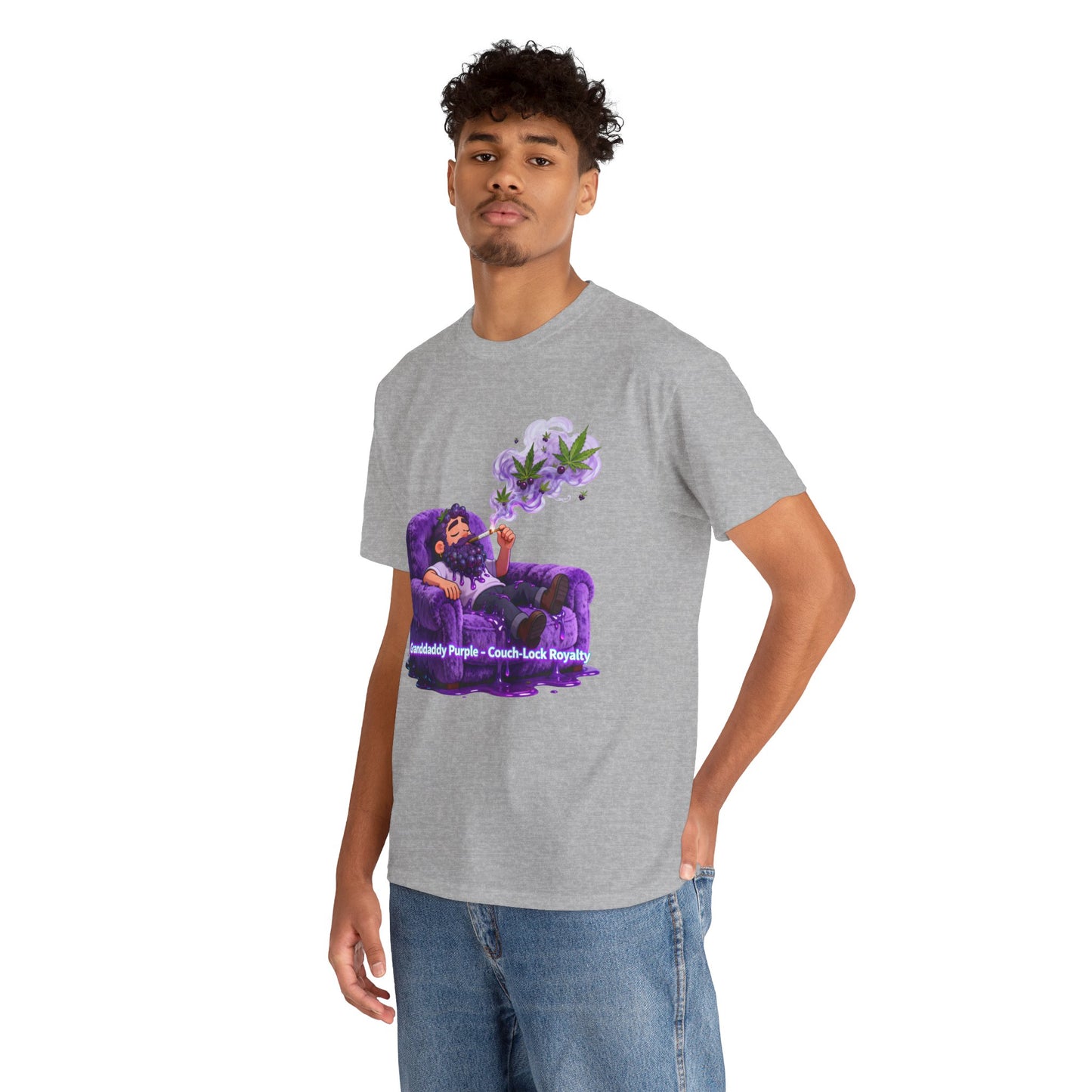 Couchlock Purple T‑Shirt — 'Couchlock Purple • Couch Back Slayin'' Relaxed Weed Vibe Tee