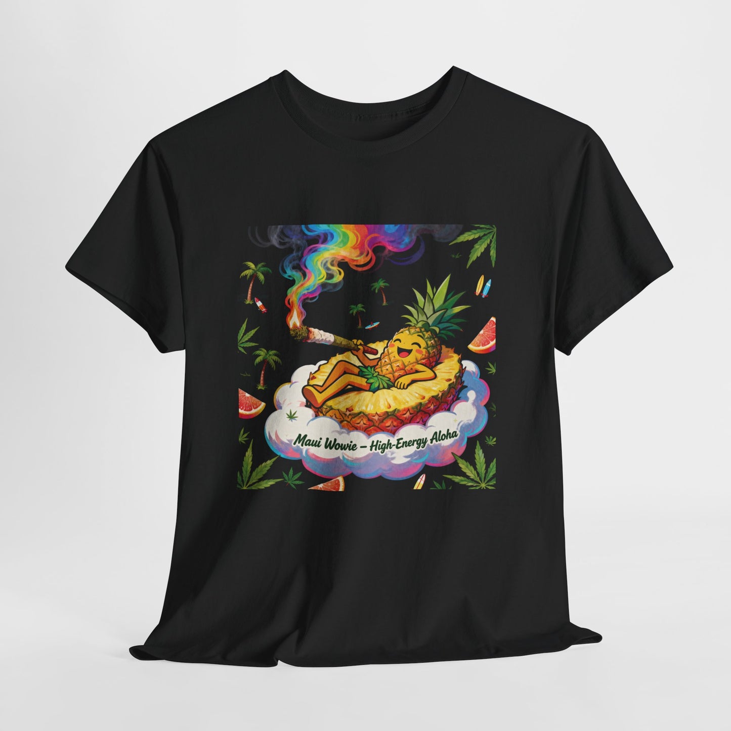 Pineapple Chill T‑Shirt — 'Good Vibes, High Times' Psychedelic Tropical Tee