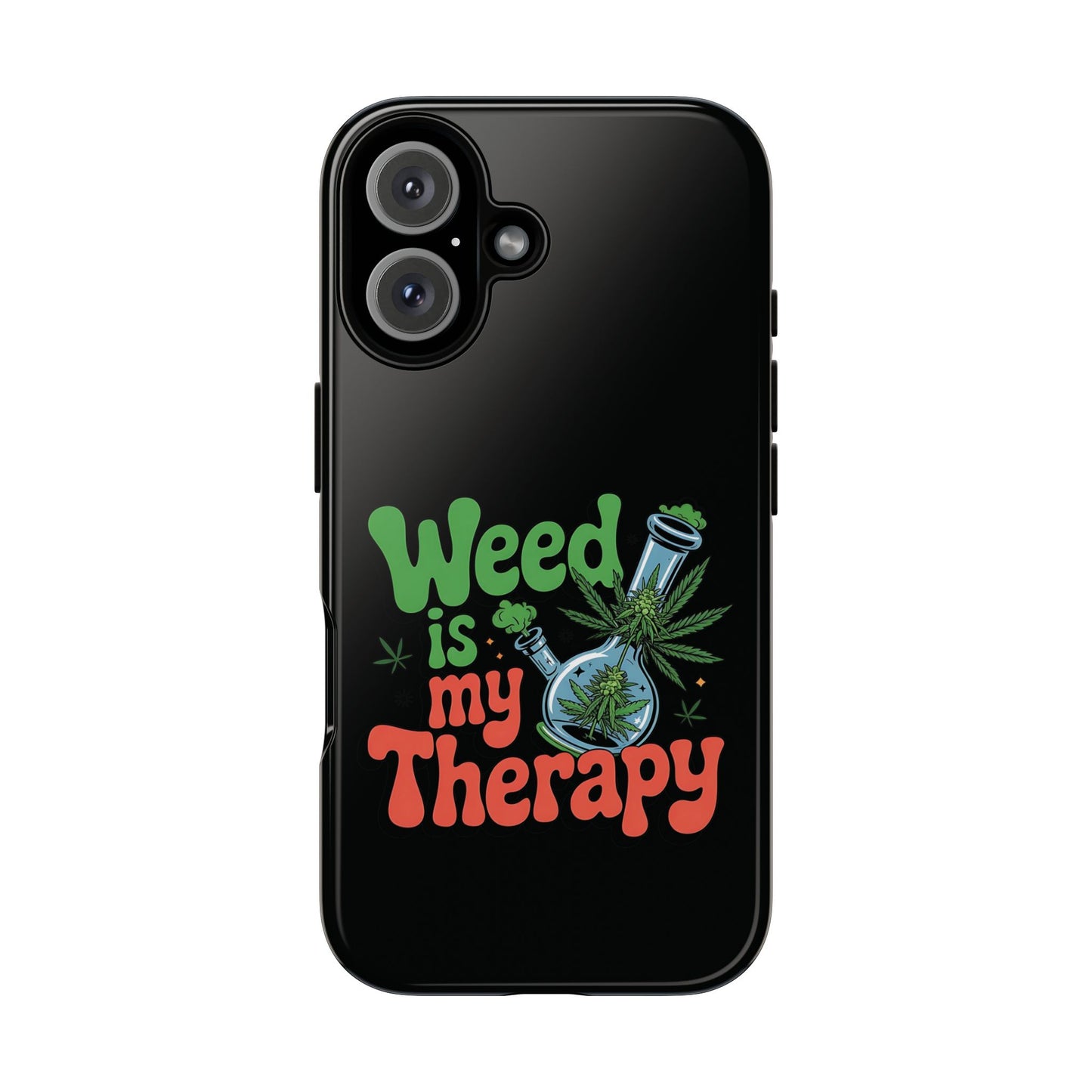 Phone Case — "Weed Is My Therapy" Retro Cannabis Design