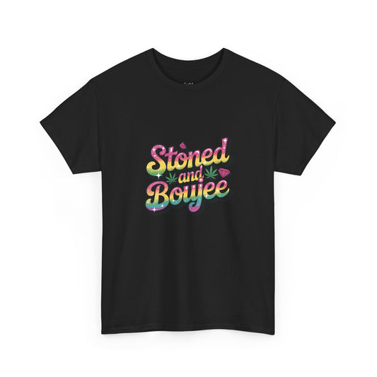 T-Shirt — "Stoned and Boujee" Colorful Retro Graphic Tee