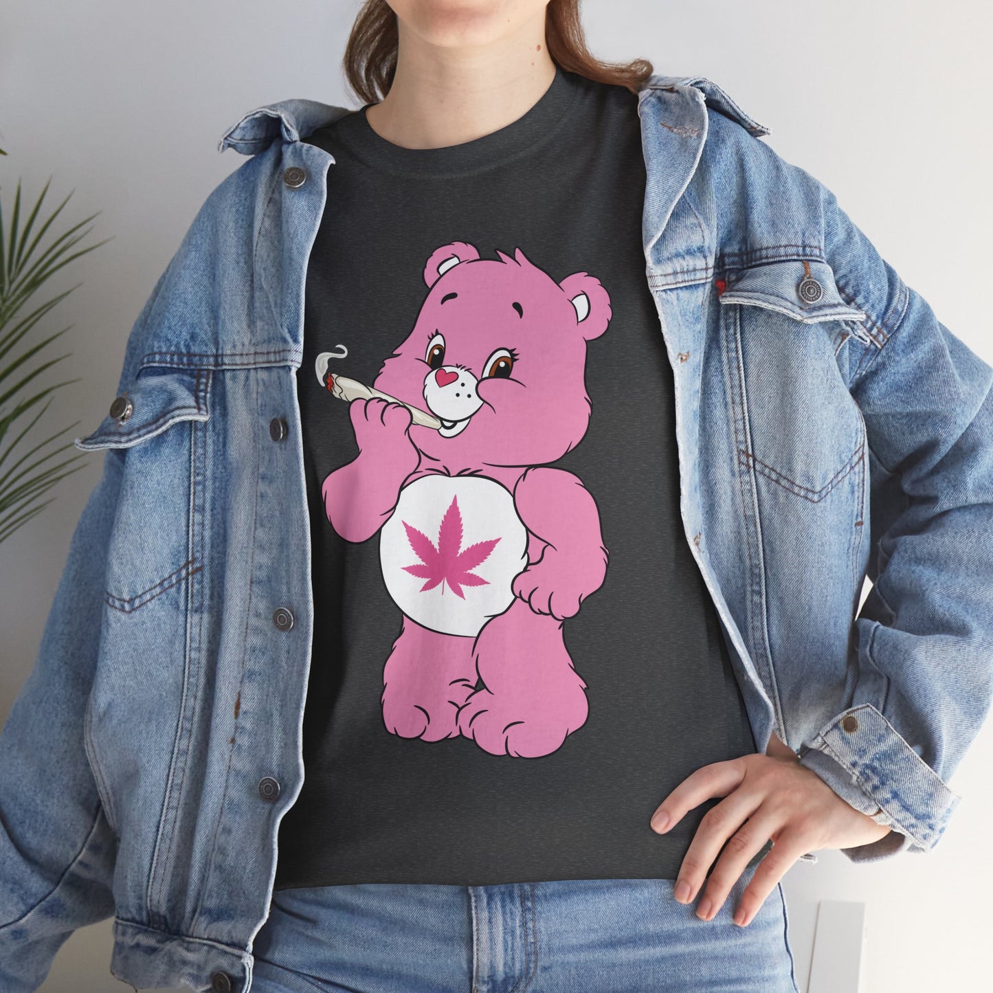 Pink 420 Bear T‑Shirt — Cute Stoner Graphic Tee