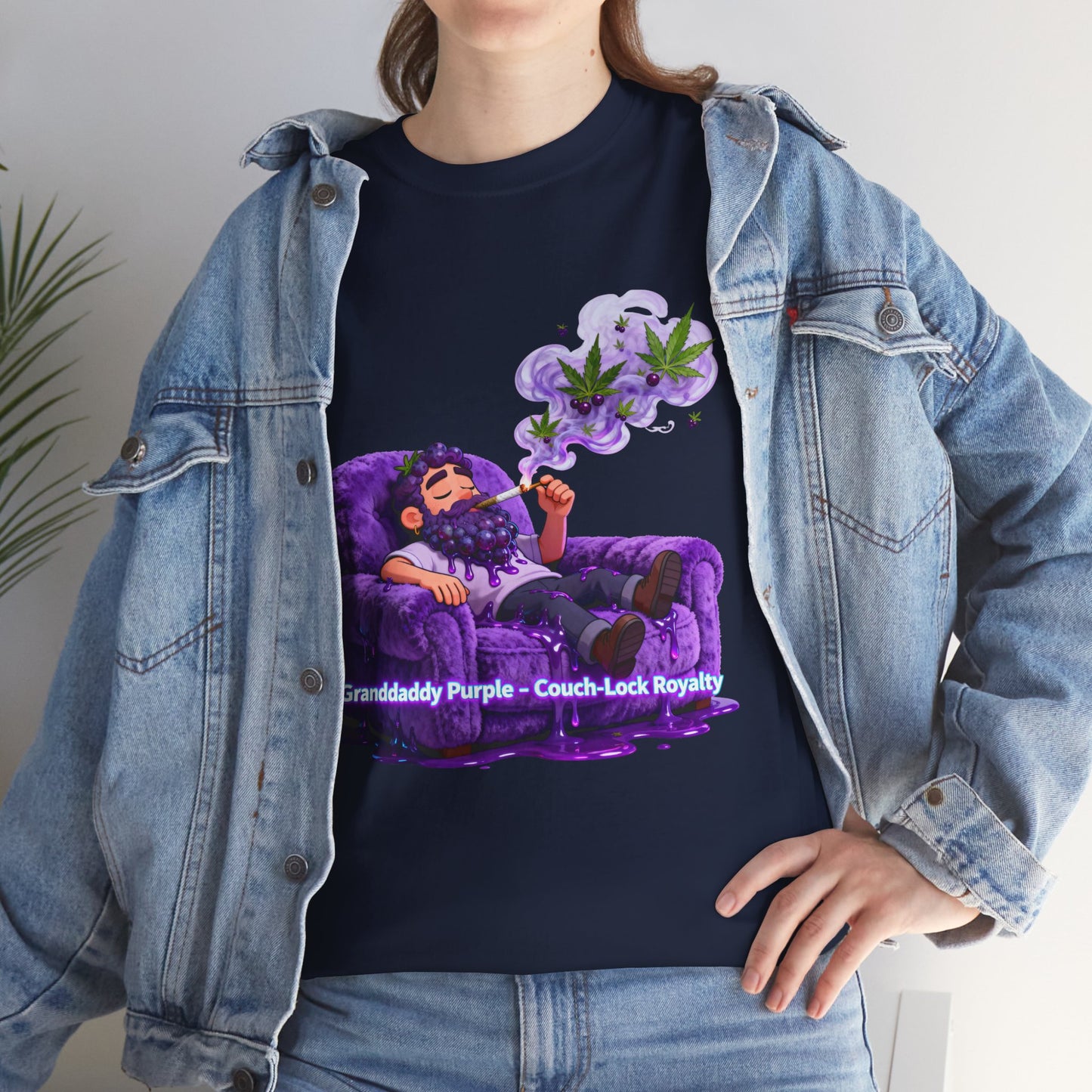 Couchlock Purple T‑Shirt — 'Couchlock Purple • Couch Back Slayin'' Relaxed Weed Vibe Tee
