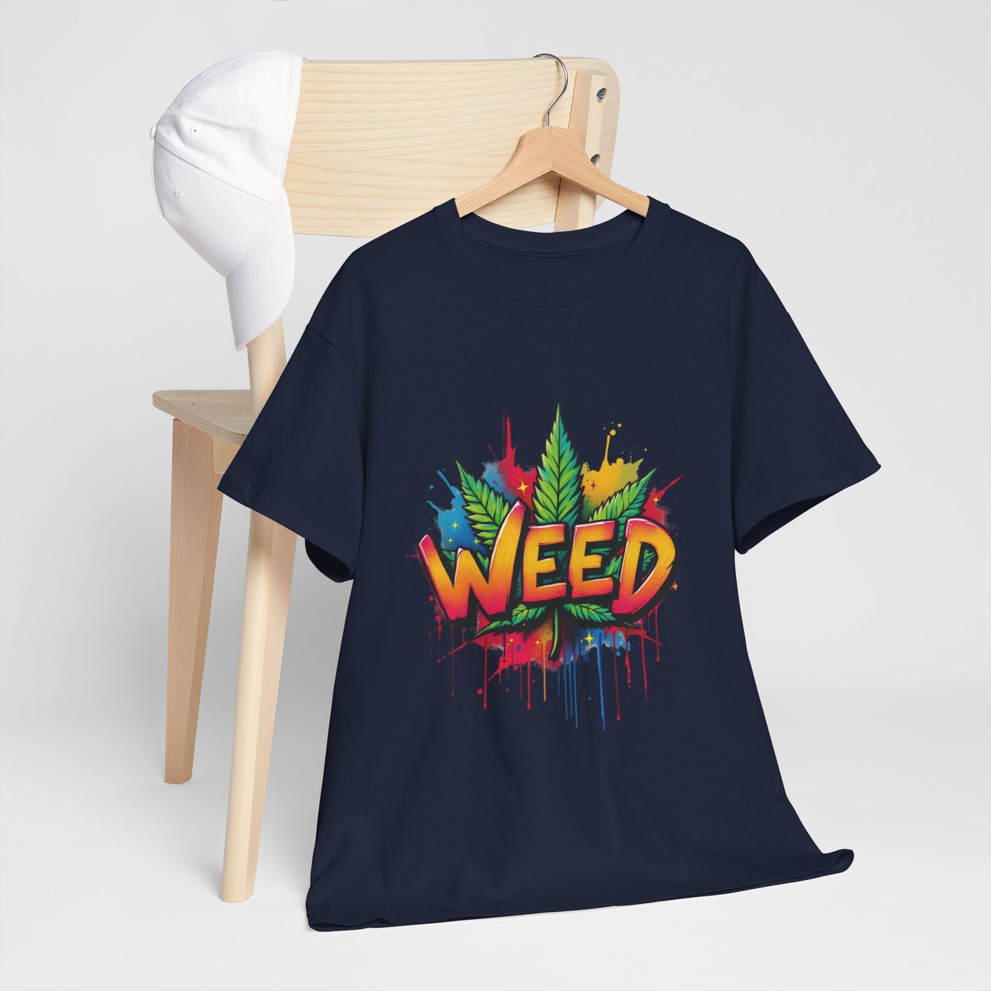 Weed Graffiti T-Shirt — Colorful 420 Leaf Street Art Tee