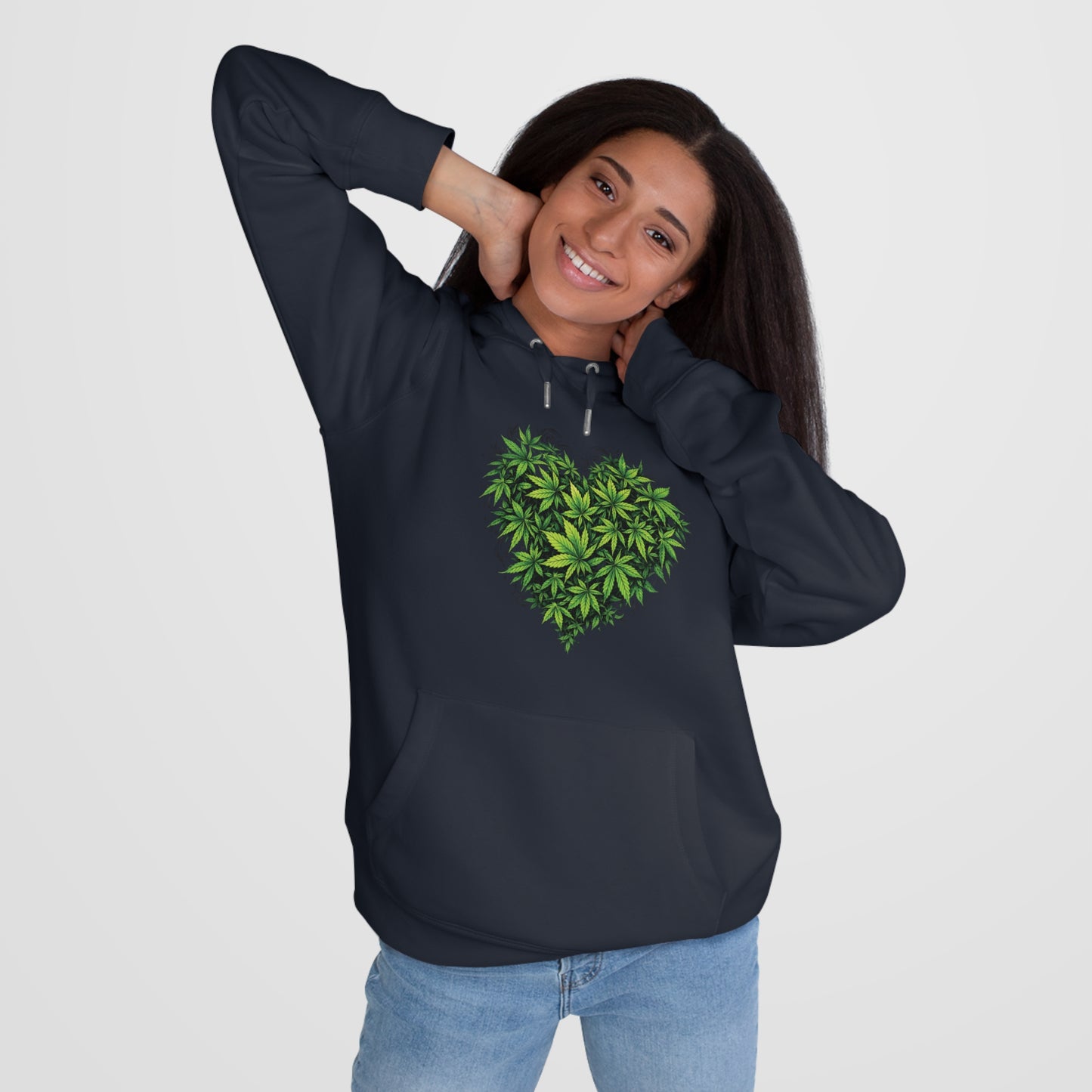 Green Heart Hoodie — 'Take the High Road' Green Heart Leaf Hoodie