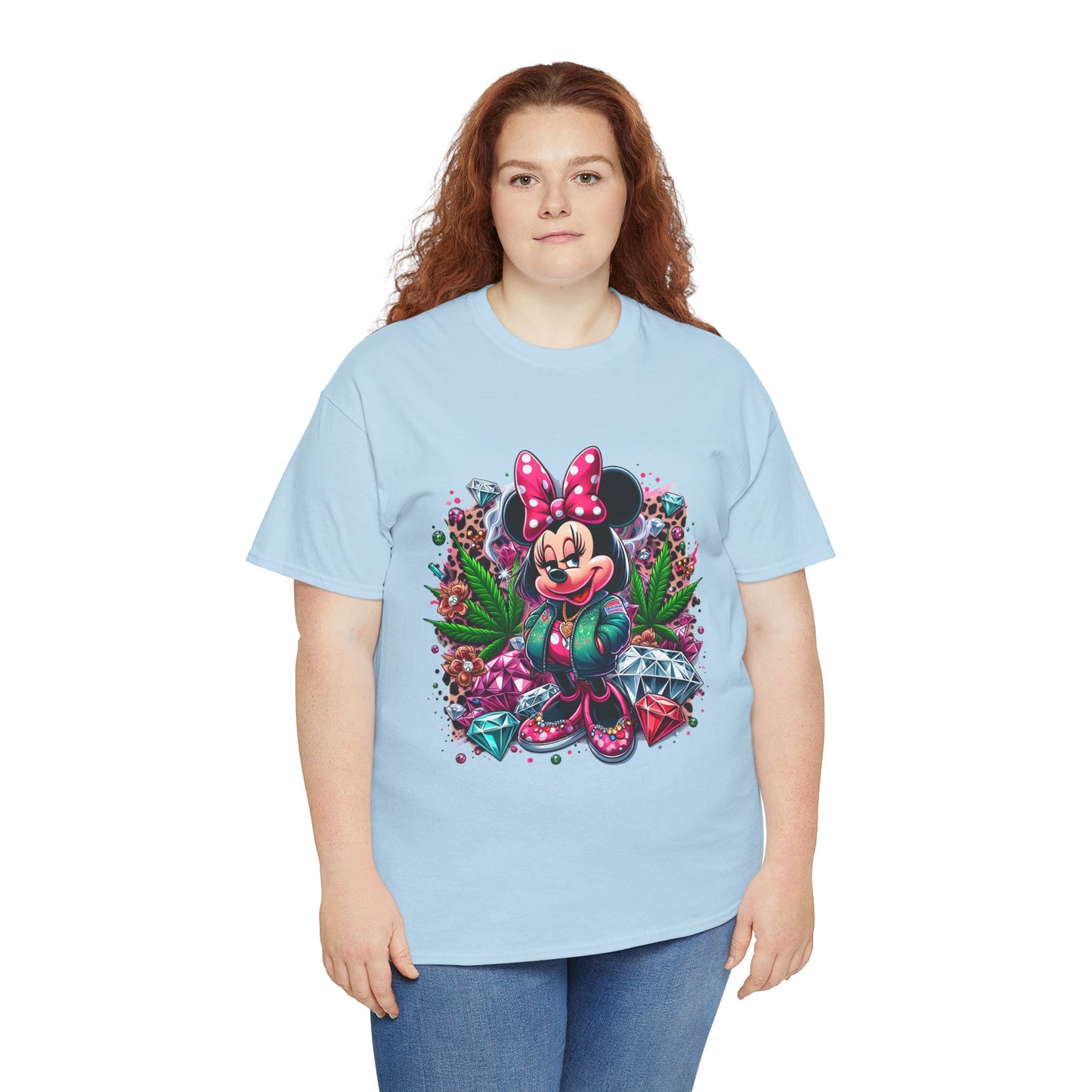 Minnie Mouse Floral Gem Tee — Cute Cartoon 420 Graphic T-Shirt