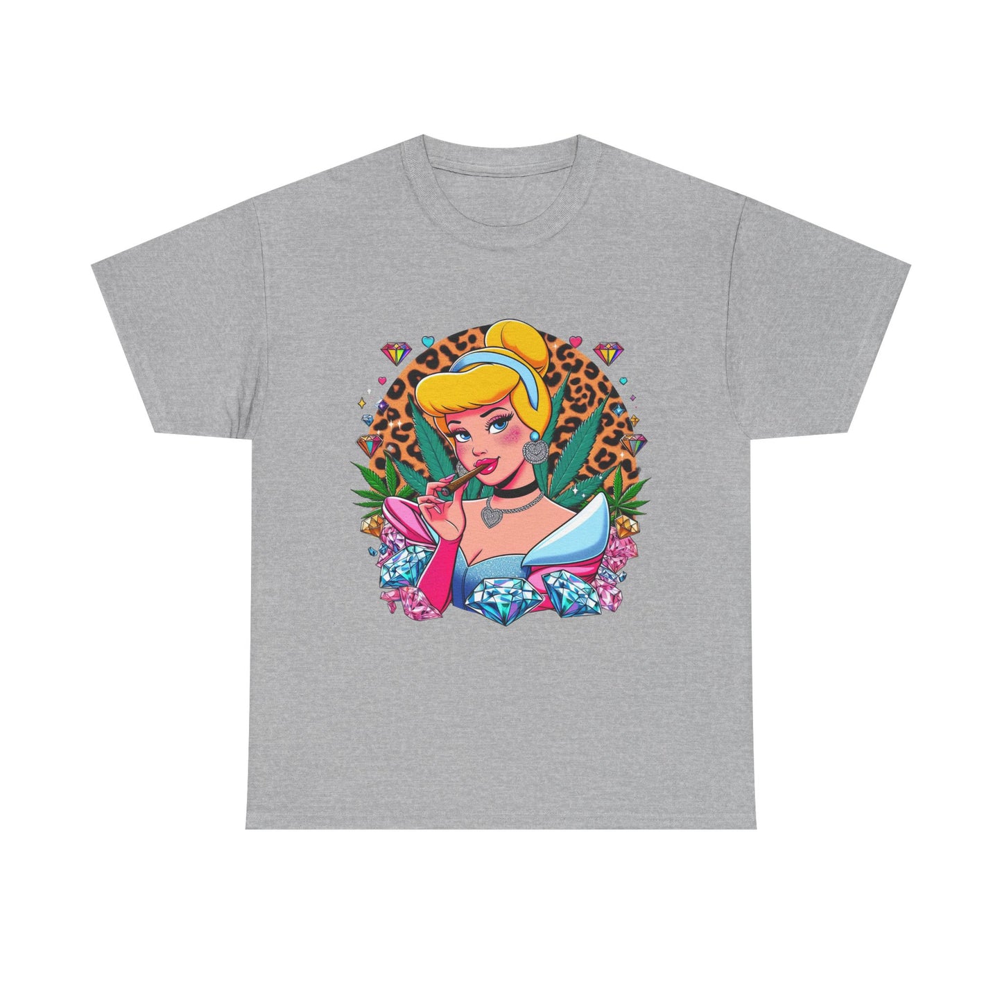 Cinderella Retro Pinup Tee — "Look Like Barbie, Smoke Like Marley" Graphic T‑Shirt