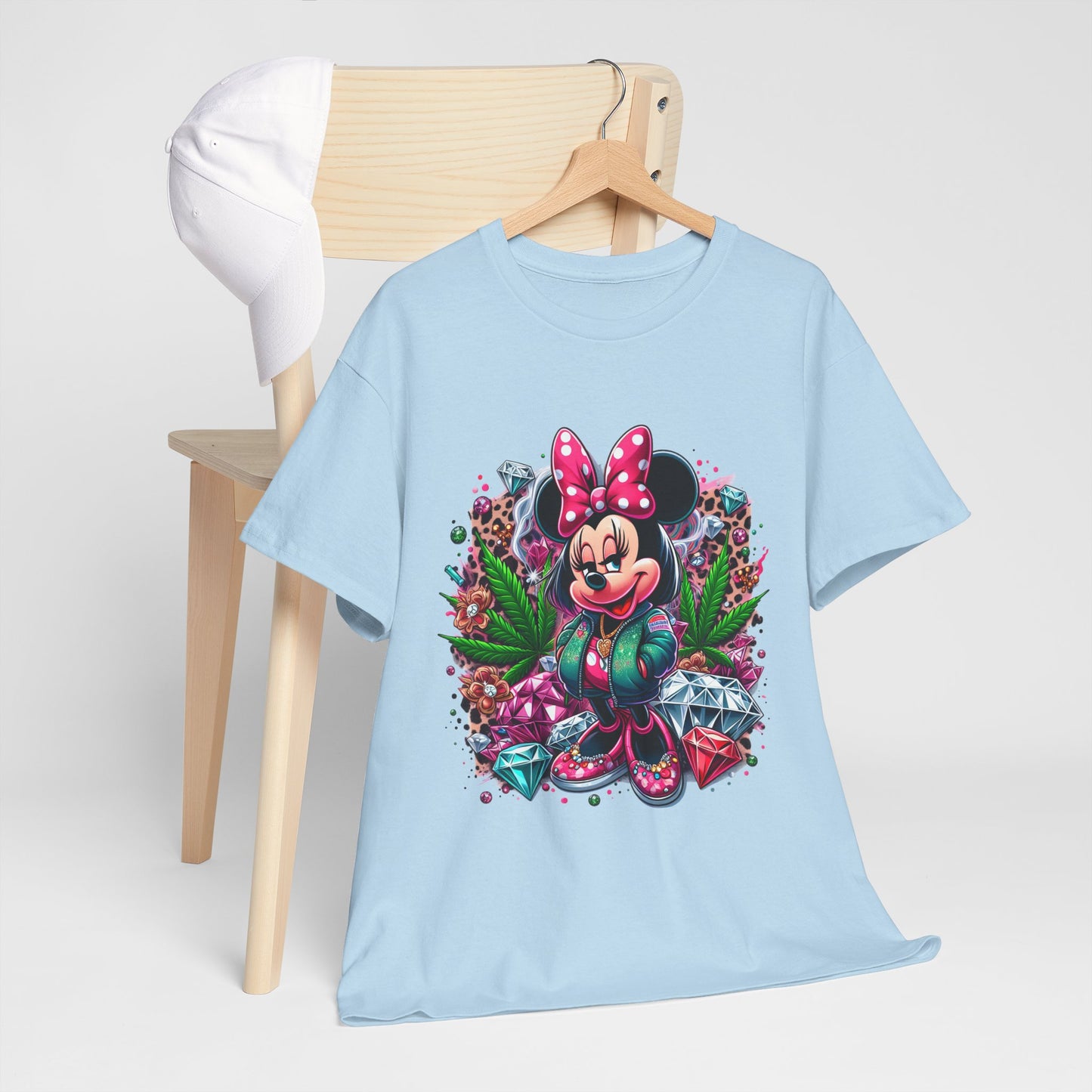 Minnie Mouse Floral Gem Tee — Cute Cartoon 420 Graphic T-Shirt