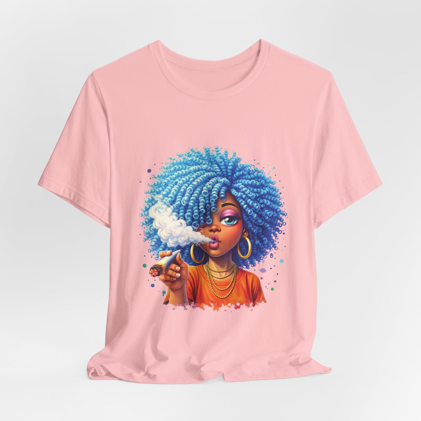 Afro Puff Vibes T-Shirt — Cool Blue Hair Graphic Tee