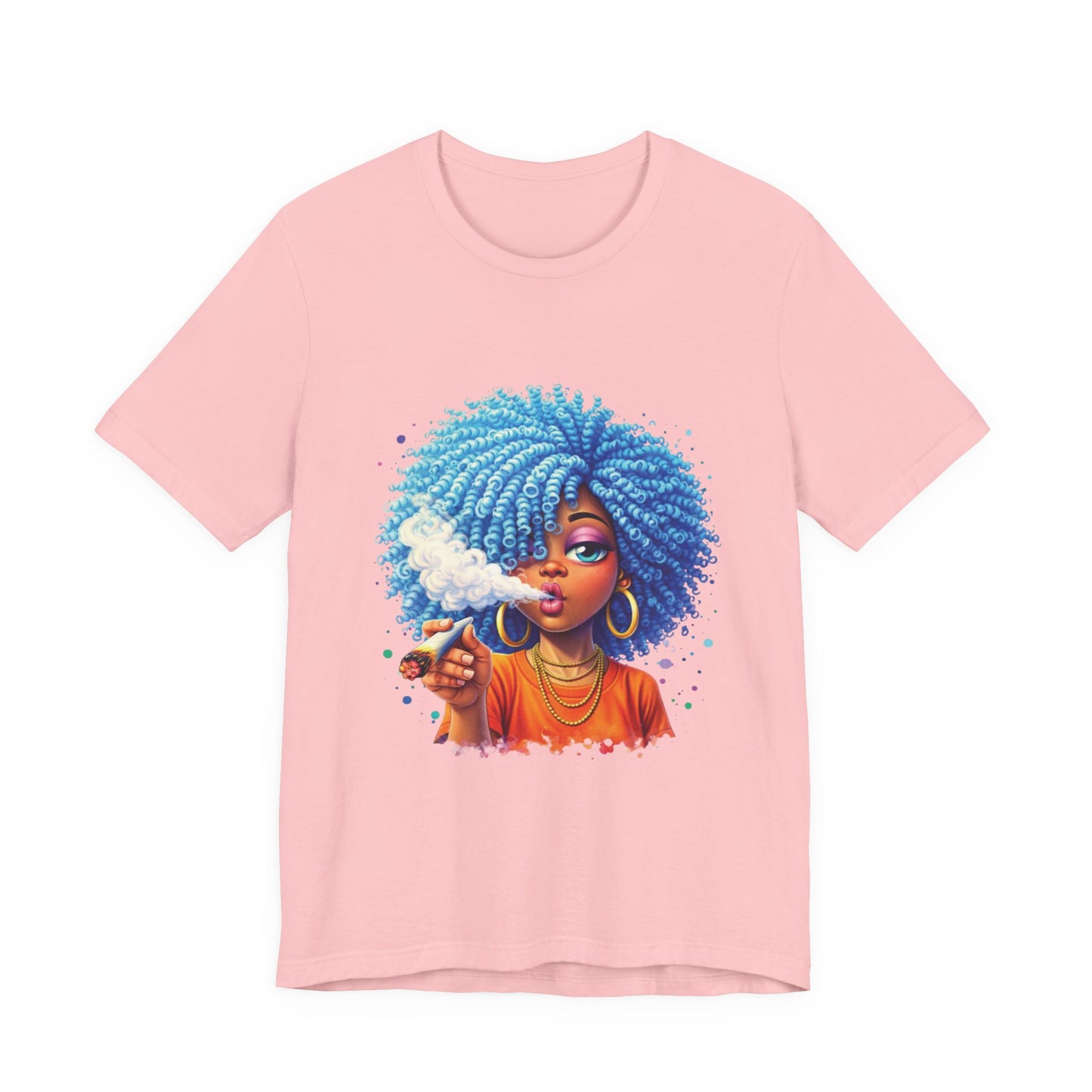 Afro Puff Vibes T-Shirt — Cool Blue Hair Graphic Tee