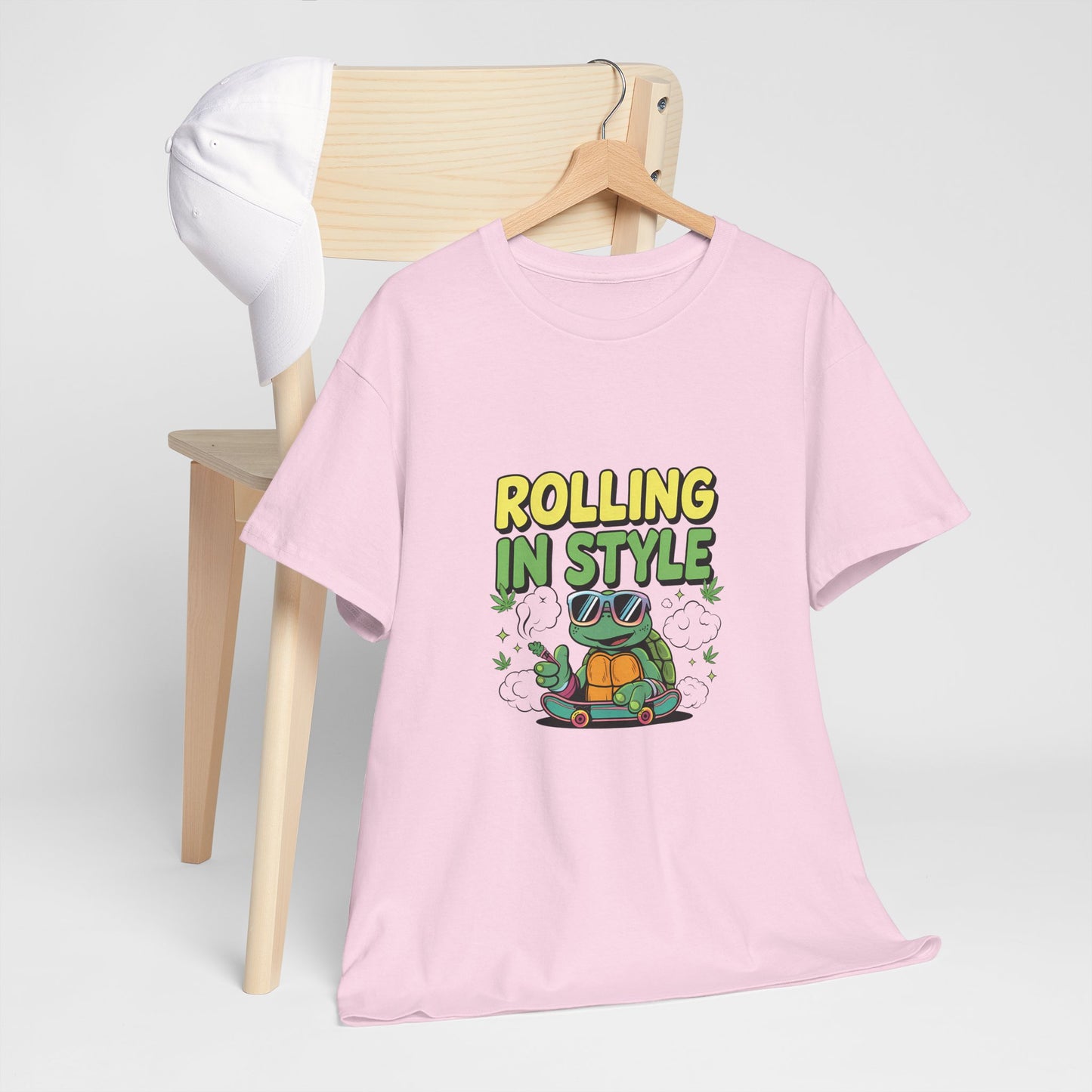Rolling in Style Turtle T-Shirt — Cute Cartoon Turtle Graphic Tee