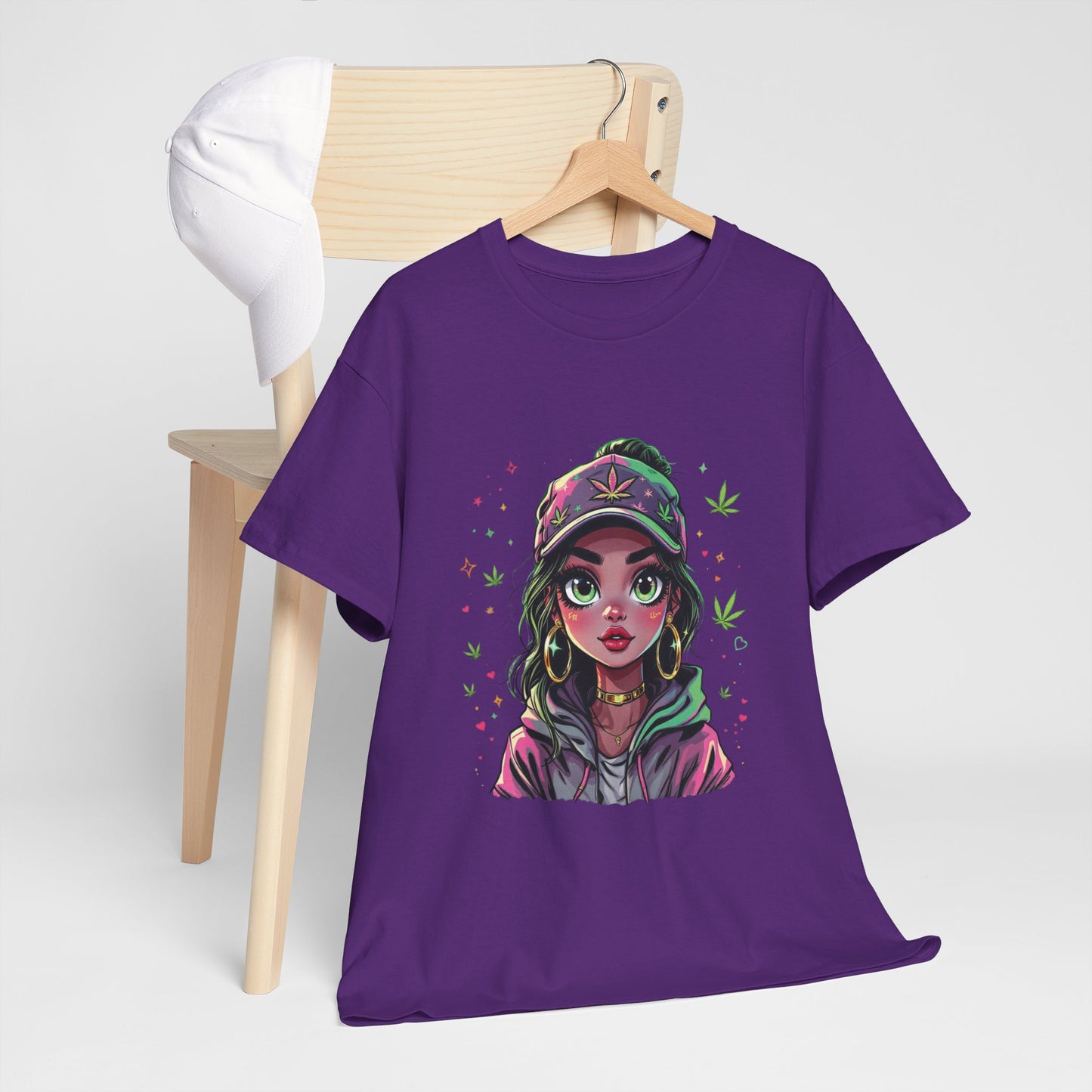 Weed Girl Graphic Tee — Cute Stoned Girl Illustration T-Shirt