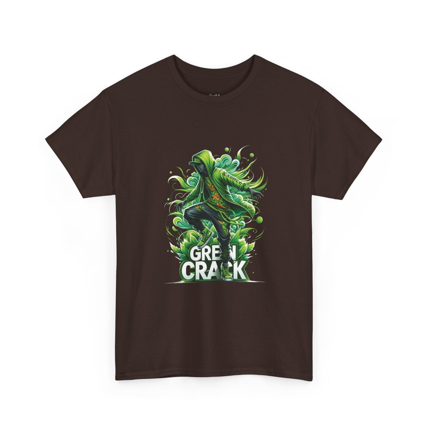 Green Crack Skateboarder T-Shirt — Urban Skate Tee with 'GREEN CRACK' Graphic
