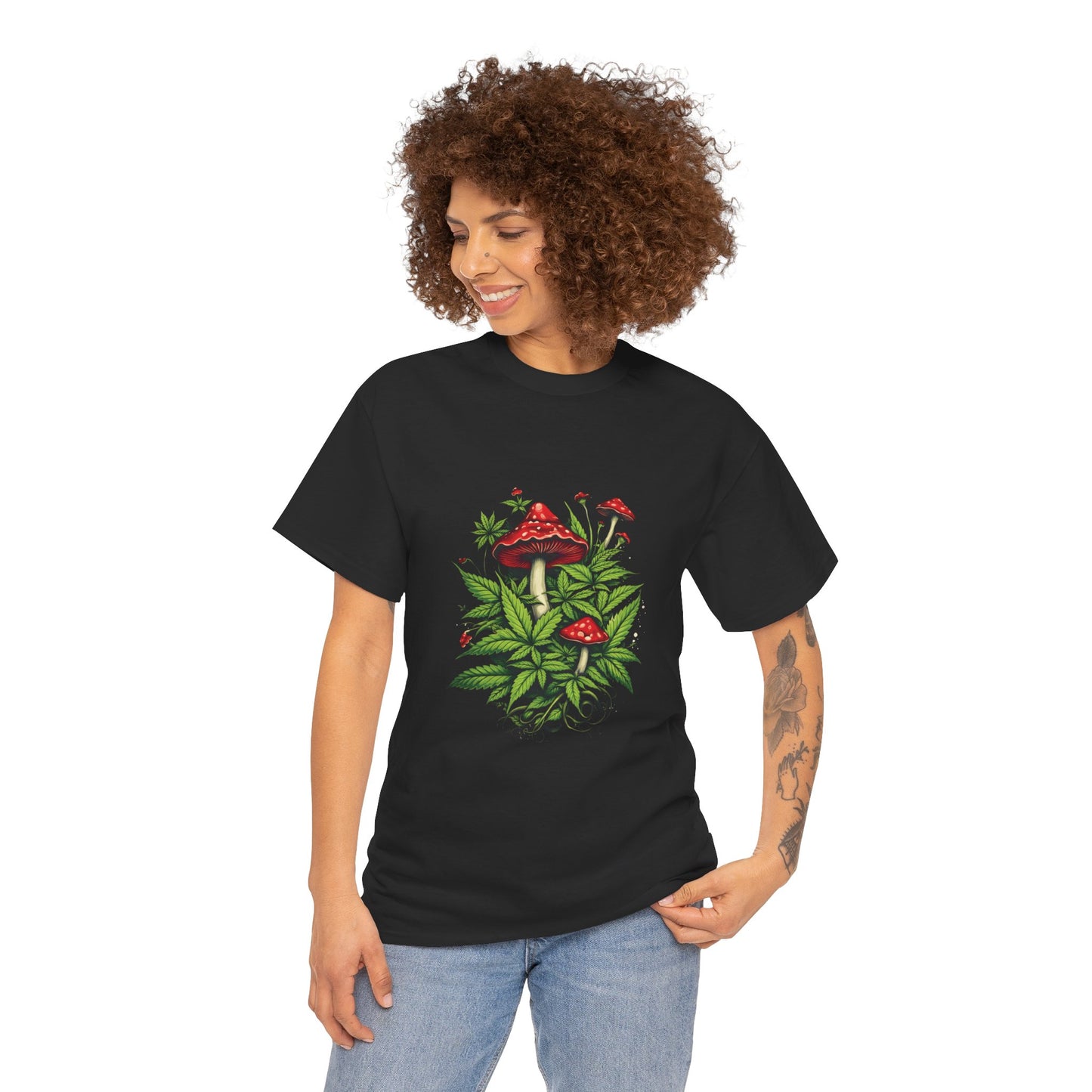 Mushroom Garden T-Shirt — Red Toadstool Botanical Tee
