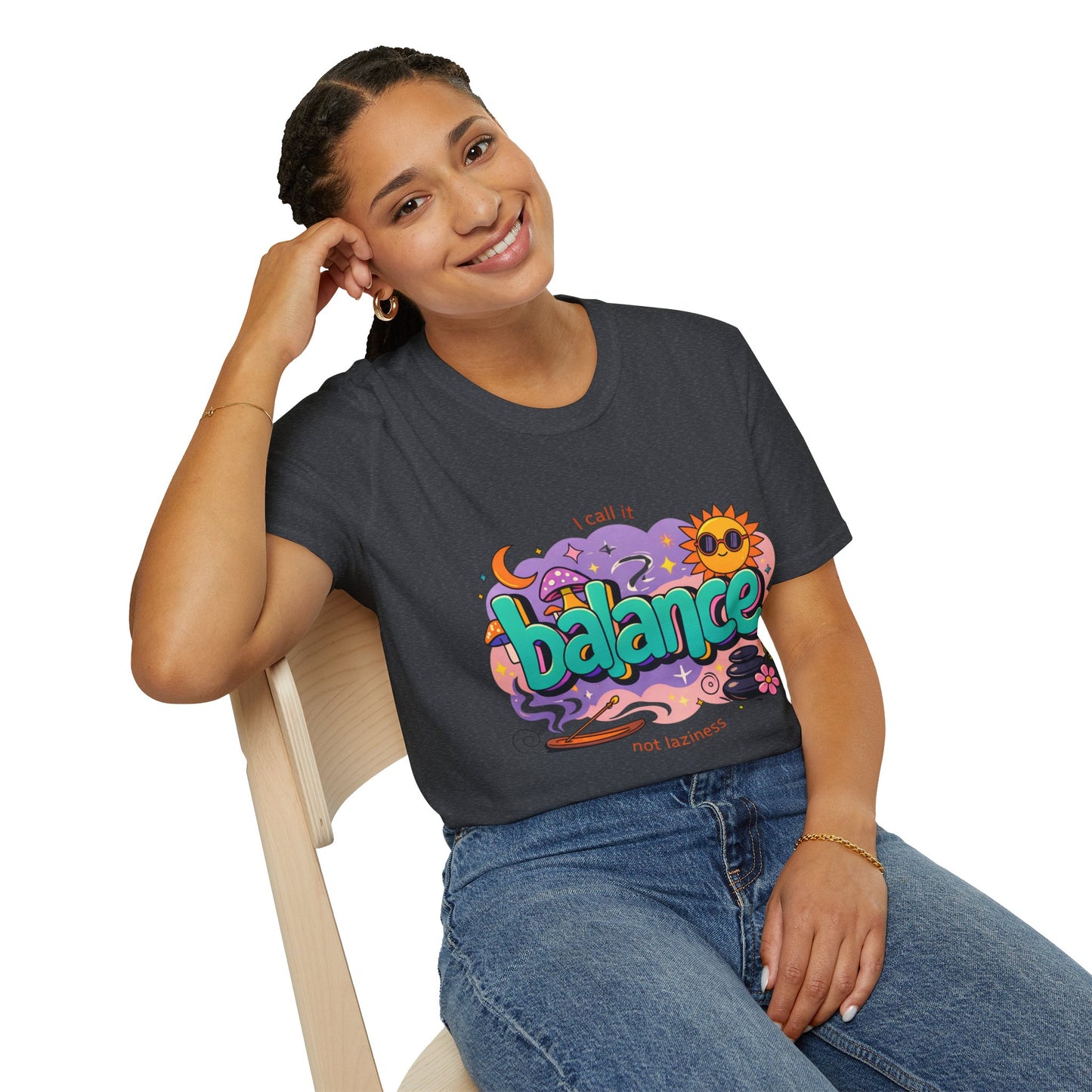 Balance Graphic T-Shirt — "It’s Self-Care Not Laziness" Relaxation Vibe