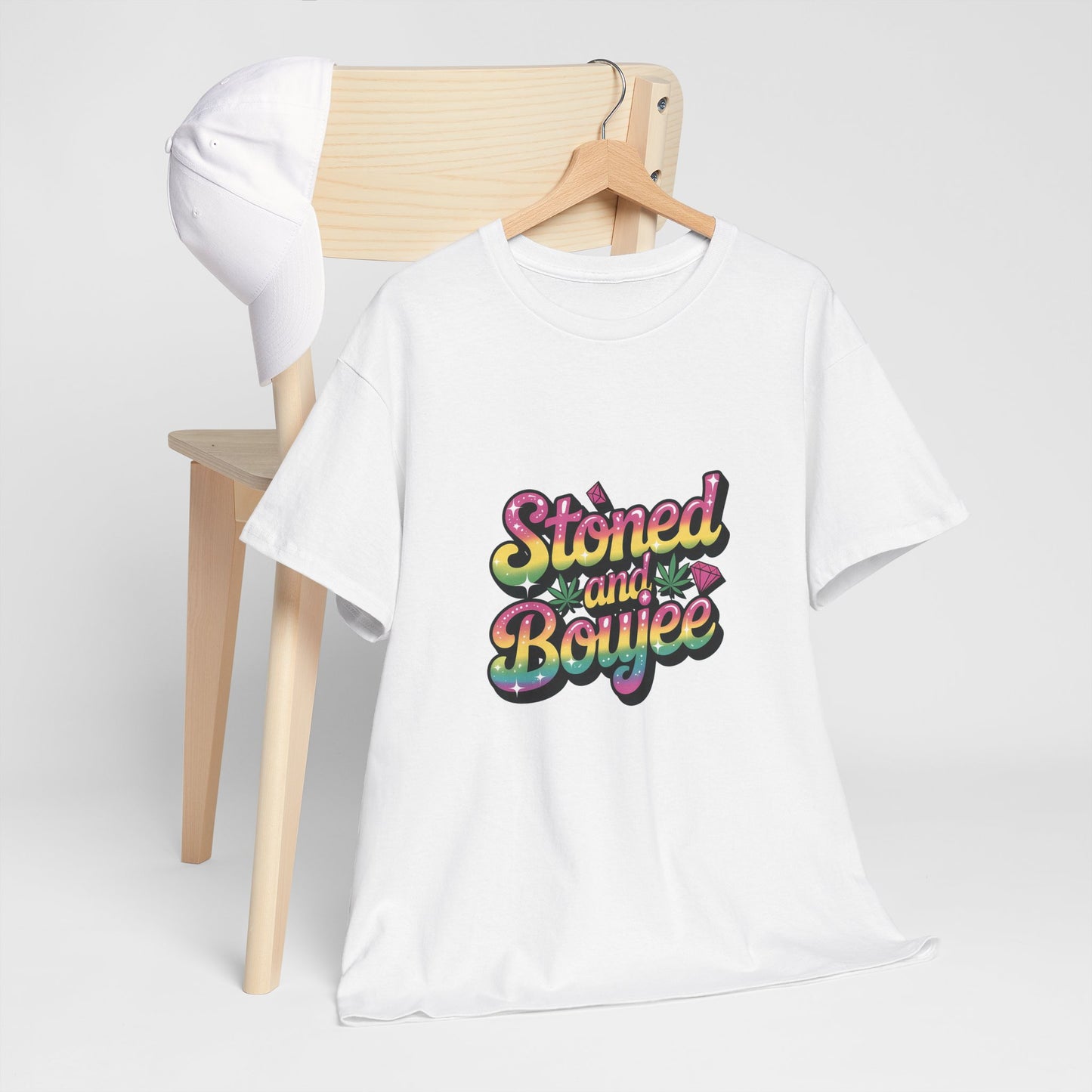T-Shirt — "Stoned and Boujee" Colorful Retro Graphic Tee